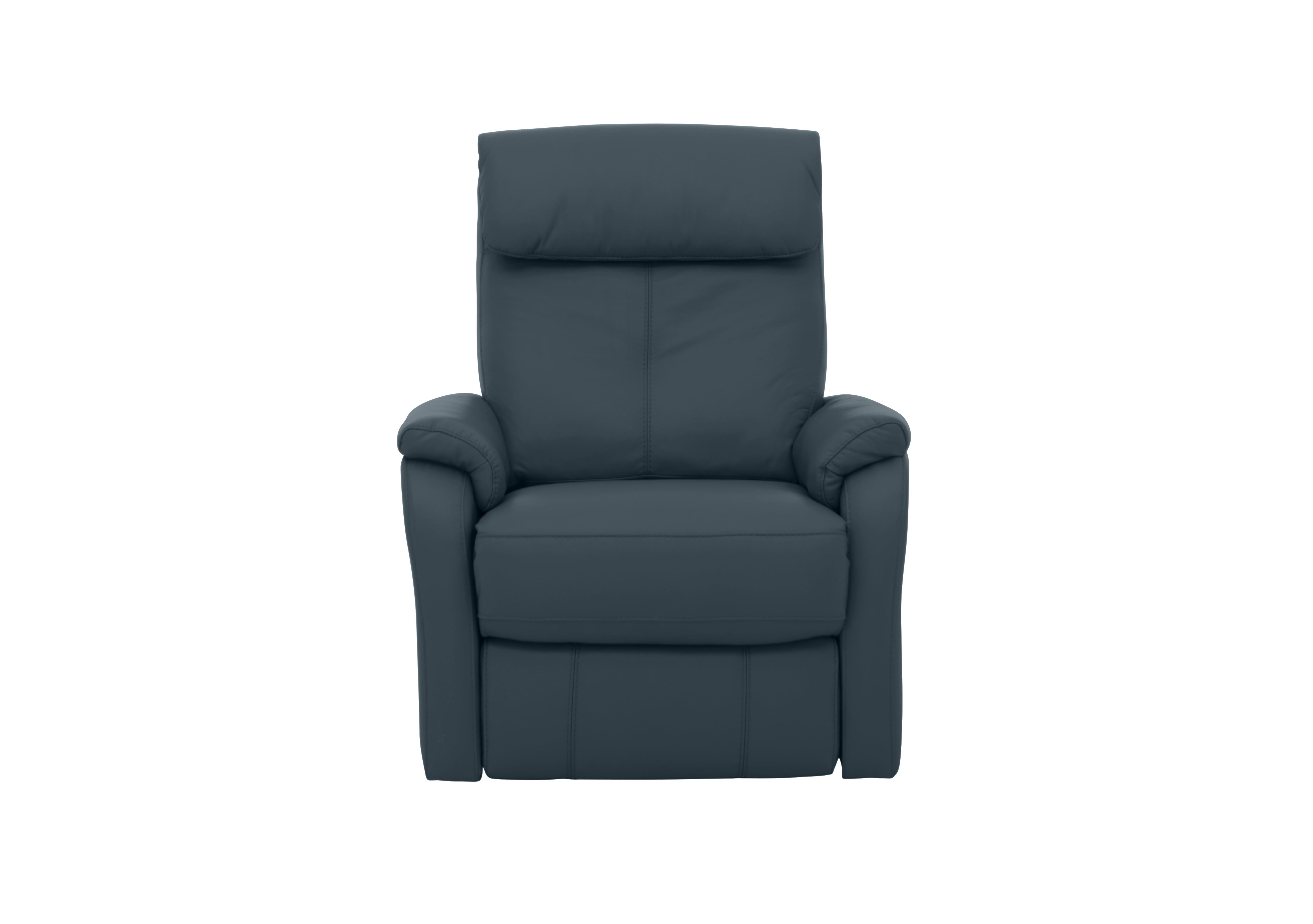 Rowan Leather Swivel Rocker Recliner Armchair in Hw-313e Ocean Blue on Furniture Village
