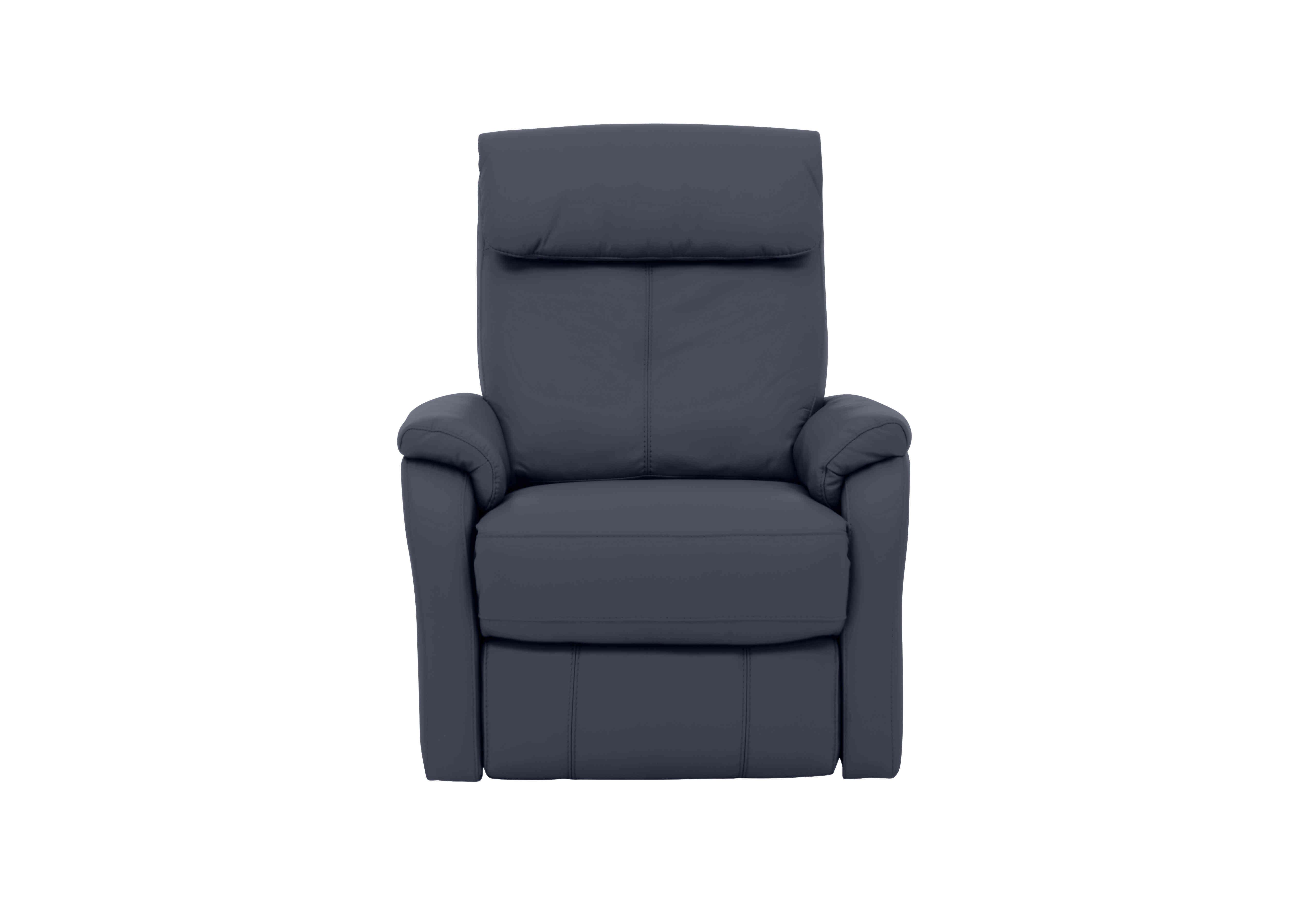 Rowan Leather Swivel Rocker Recliner Armchair in Nc-313e Ocean Blue on Furniture Village