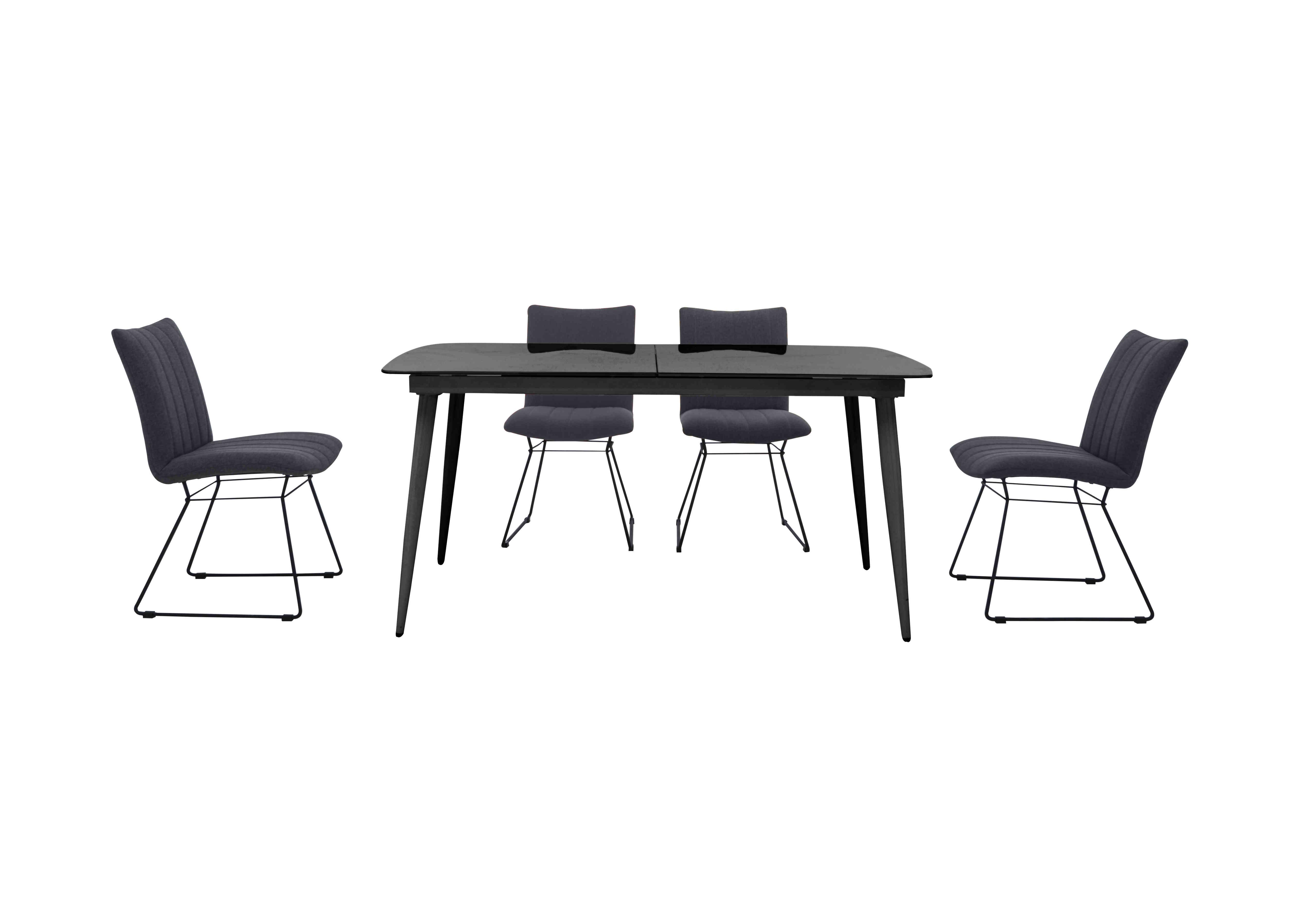 Ace Large Extending Dining Table and 4 Chairs in Grey/Grey on Furniture Village