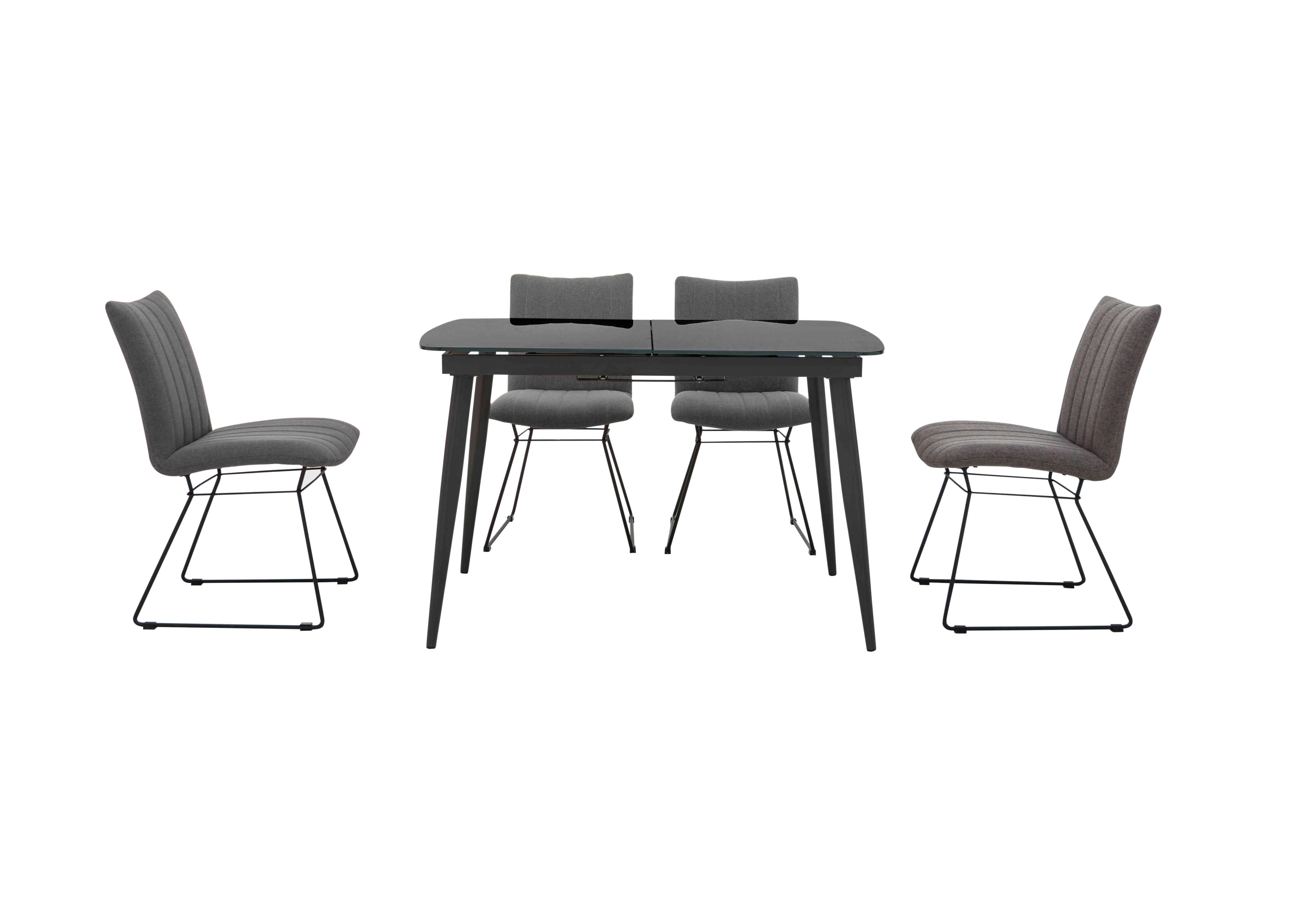 Ace Small Extending Dining Table and 4 Chairs in Grey/Grey on Furniture Village