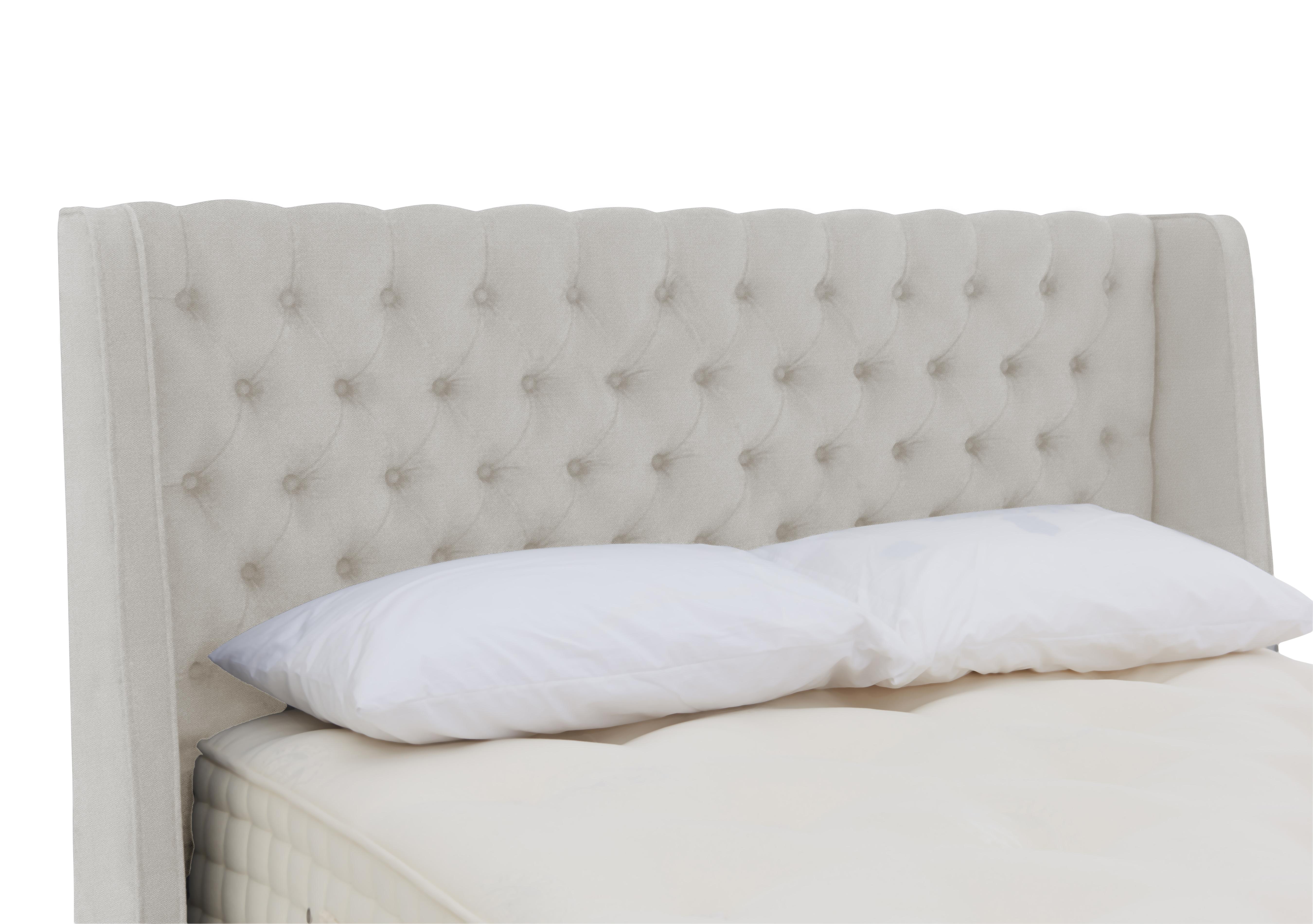 Bespoke Kingshill Floor Standing Headboard in Maestro 9020 Oatmeal on Furniture Village