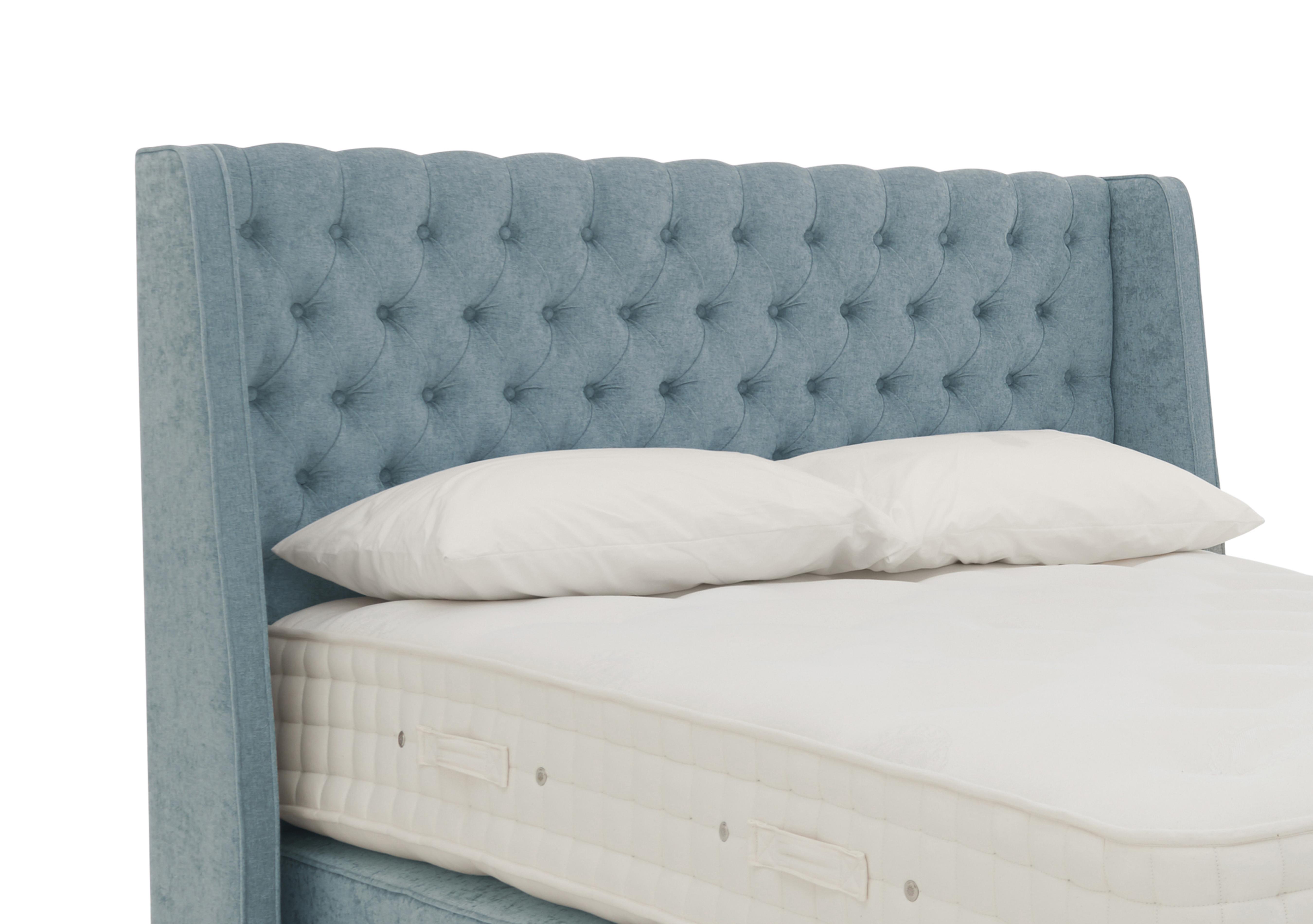 Bespoke Kingshill Floor Standing Headboard in Premium 601 Glacier Blue on Furniture Village