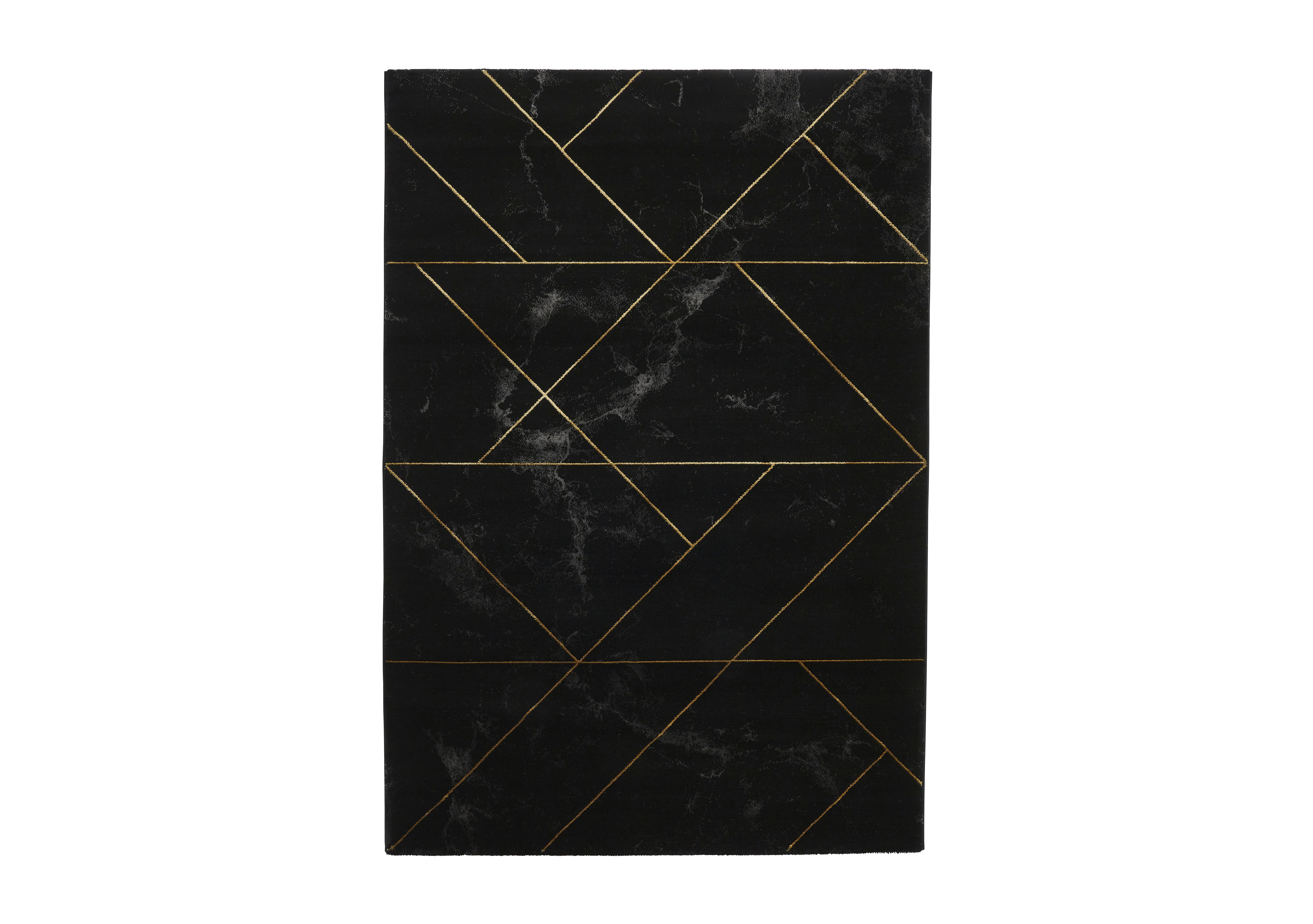 Craft Rug in Black/Gold on Furniture Village