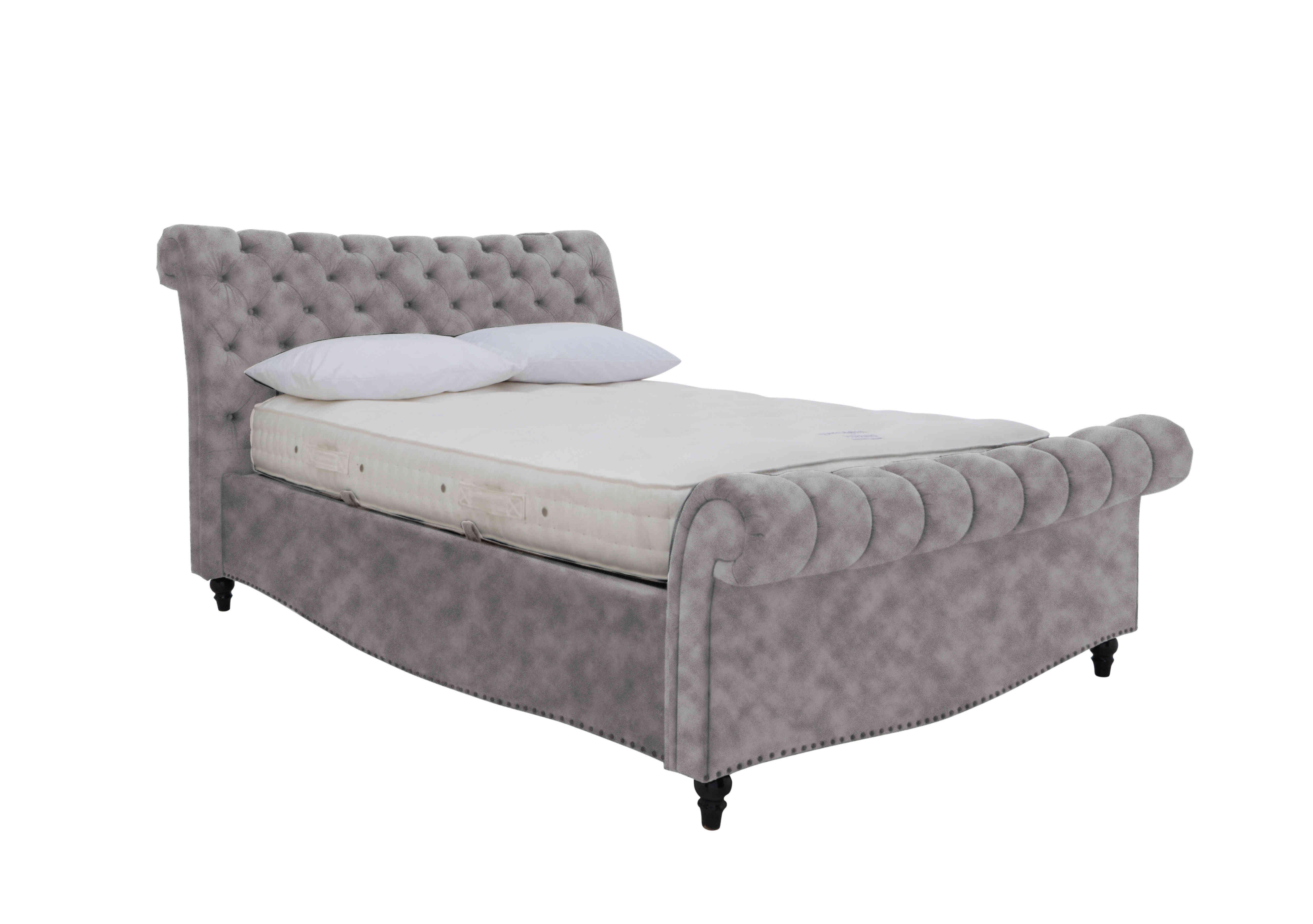 Aurora Side Lift Ottoman Bed Frame in Dapple Silver on Furniture Village