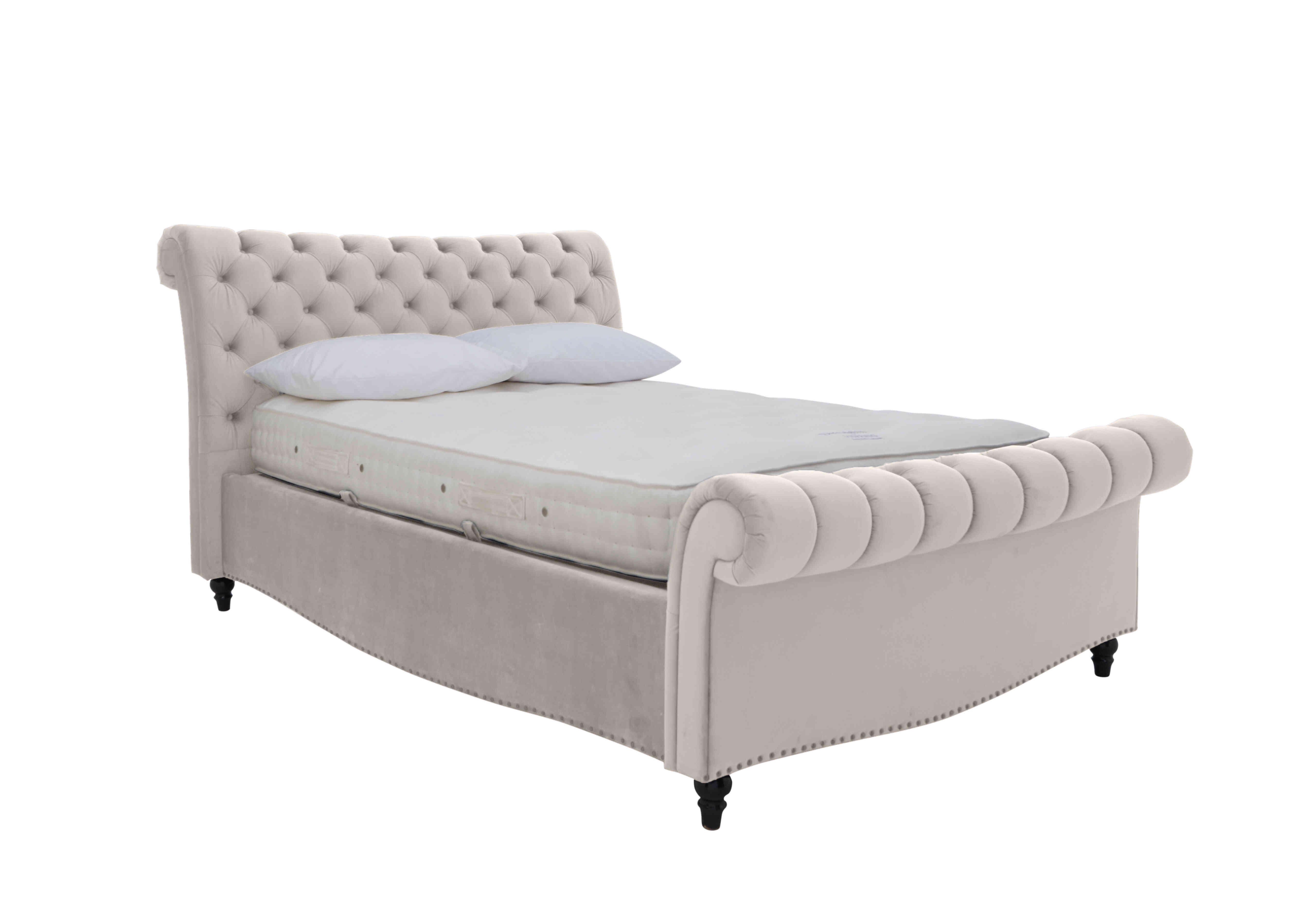 Aurora Side Lift Ottoman Bed Frame in Smooth Stone on Furniture Village