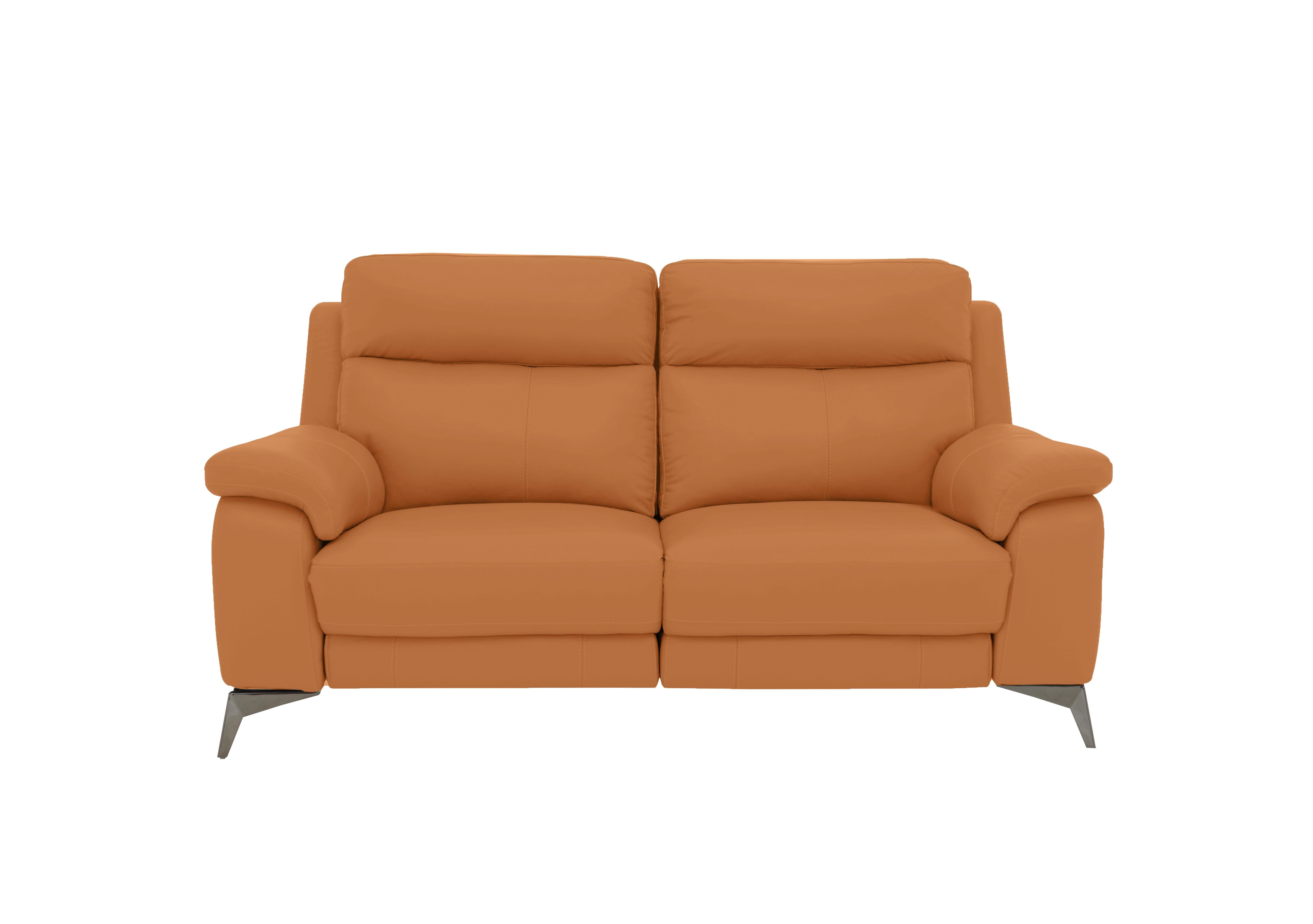 Missouri 2 Seater Leather Sofa in Nc-335e Honey Yellow on Furniture Village