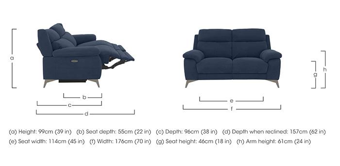 Missouri 2 Seater Fabric Recliner Sofa with Power Headrest in  on Furniture Village