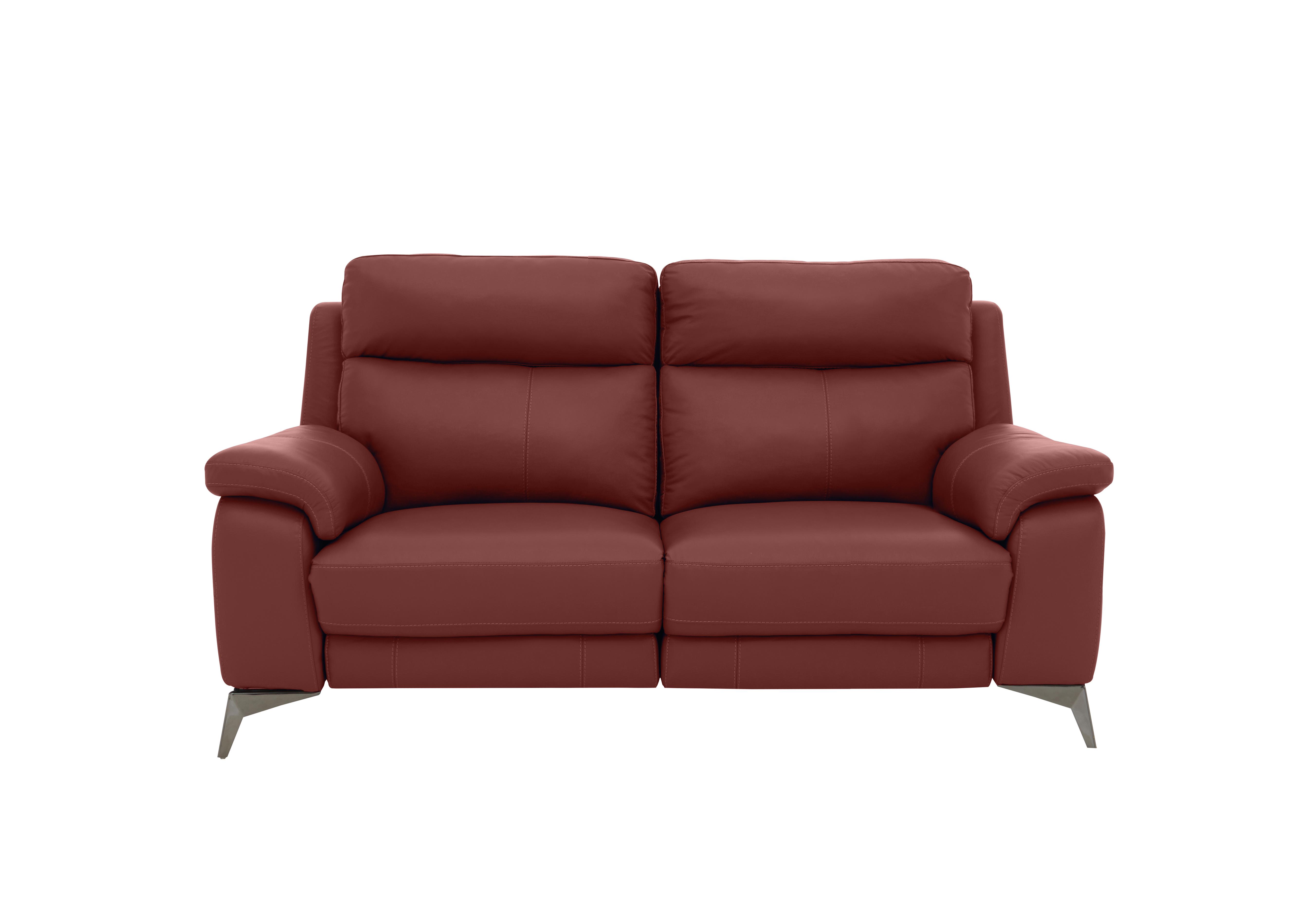 Missouri 2 Seater Leather Recliner Sofa with Power Headrest in Bv-035c Deep Red on Furniture Village