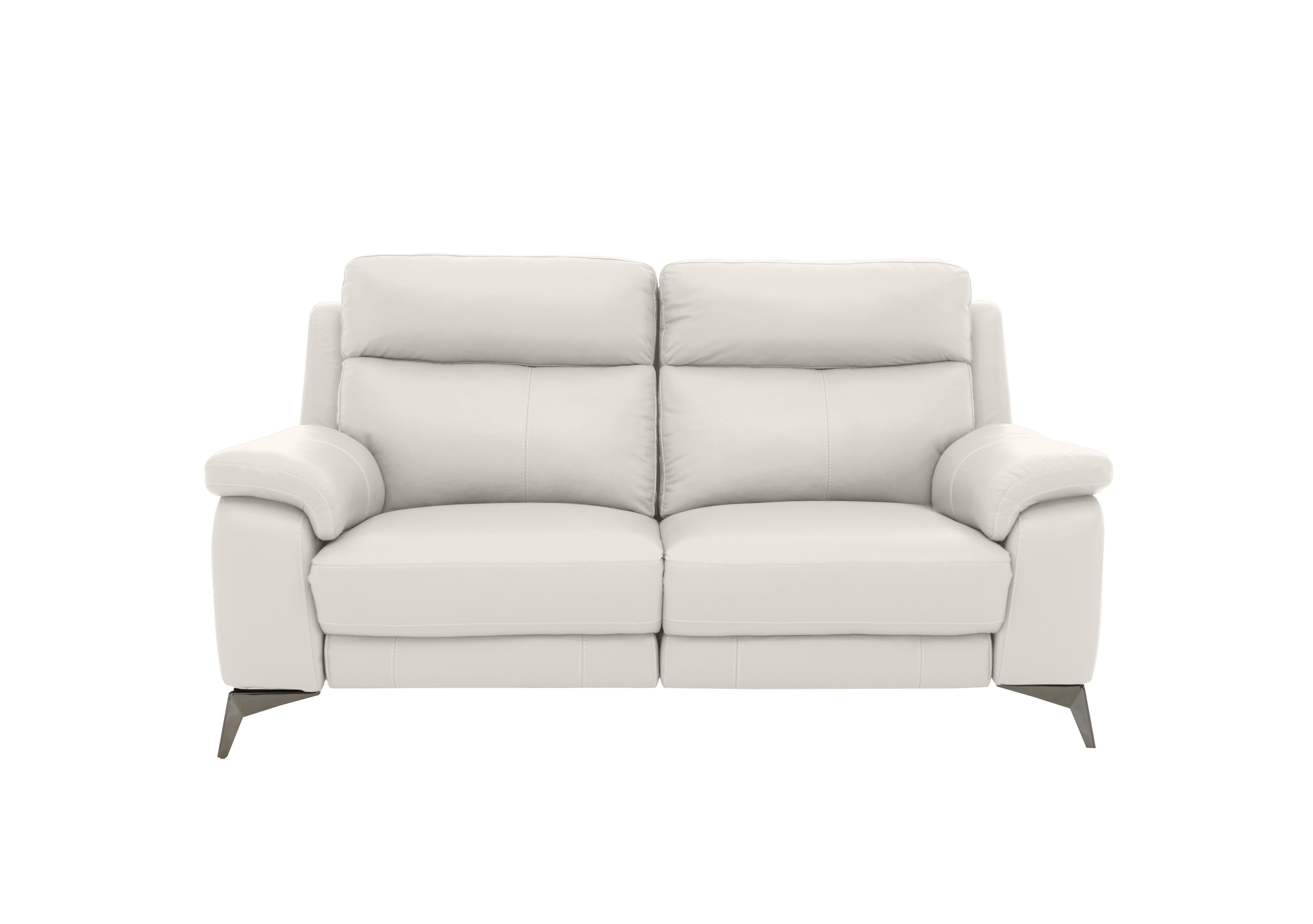 Missouri 2 Seater Leather Recliner Sofa with Power Headrest in Bv-744d Star White on Furniture Village