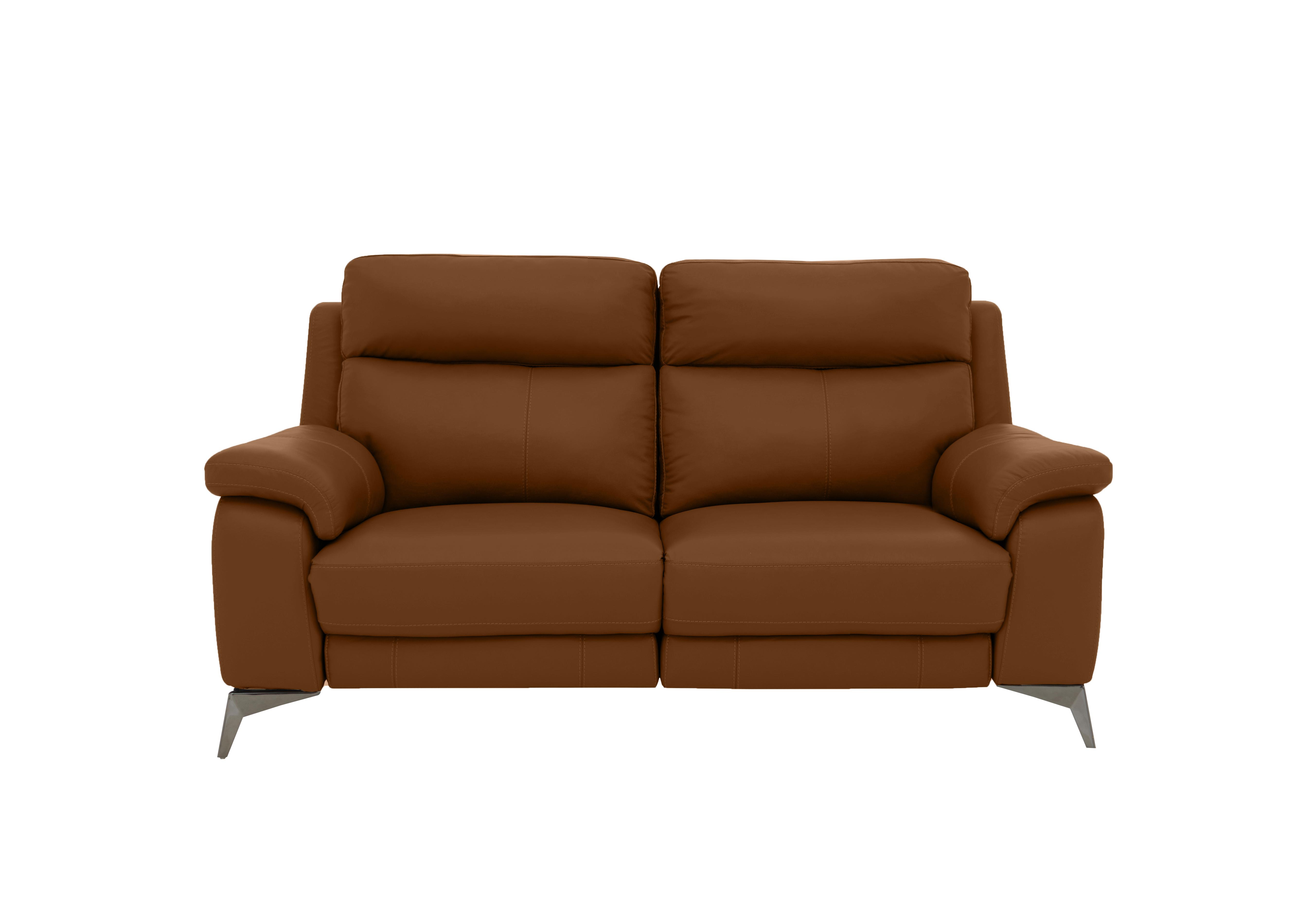 Missouri 2 Seater Leather Recliner Sofa with Power Headrest in Nc-334e Pecan Brown on Furniture Village
