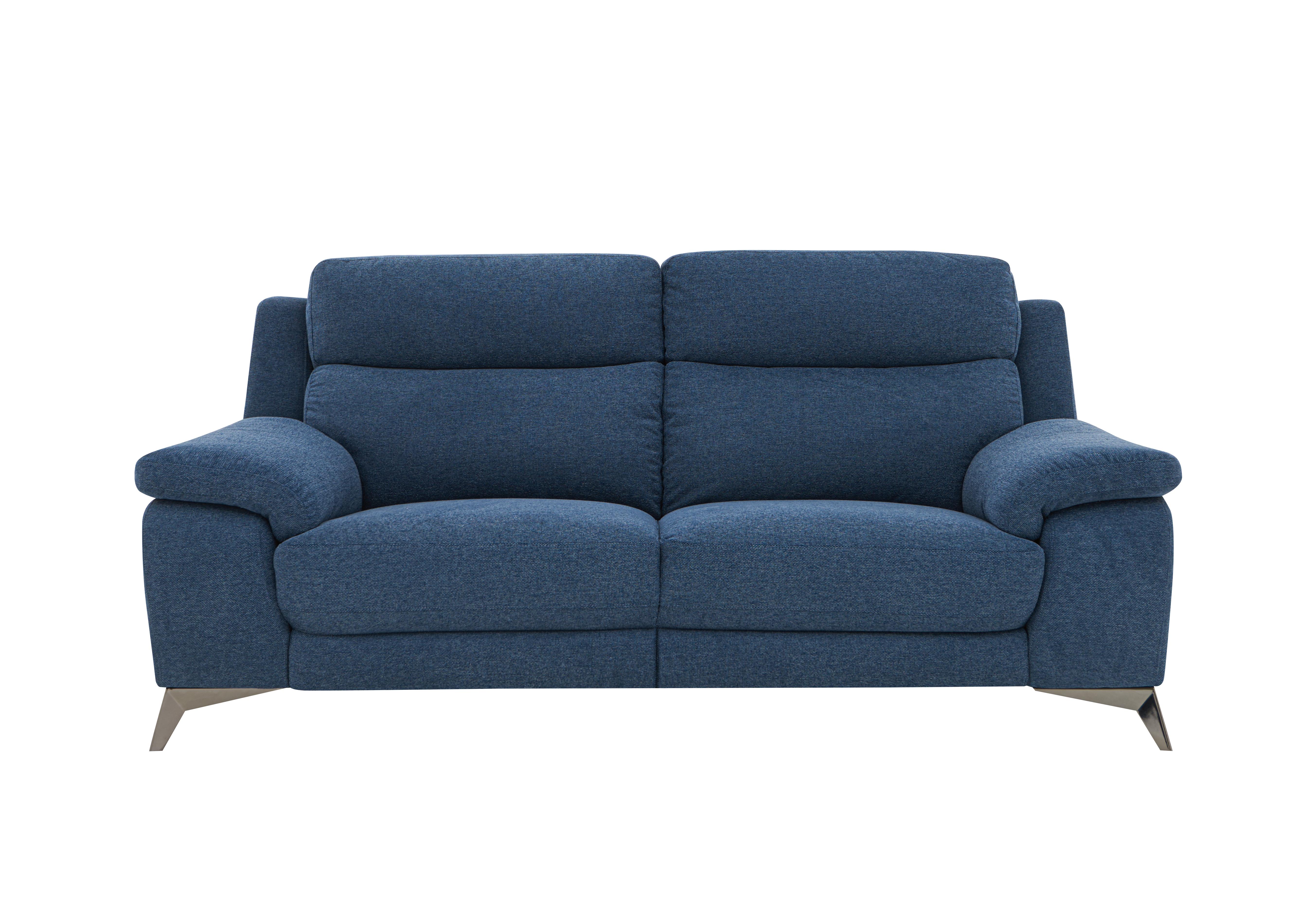 Missouri 3 Seater Fabric Sofa in Fab-Blt-R38 Blue on Furniture Village