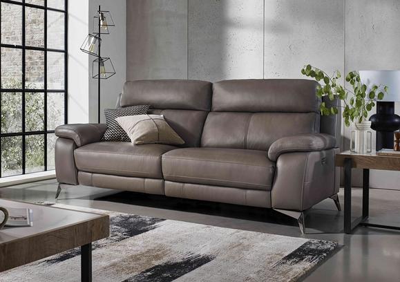 Furniture village grey leather sofa discount