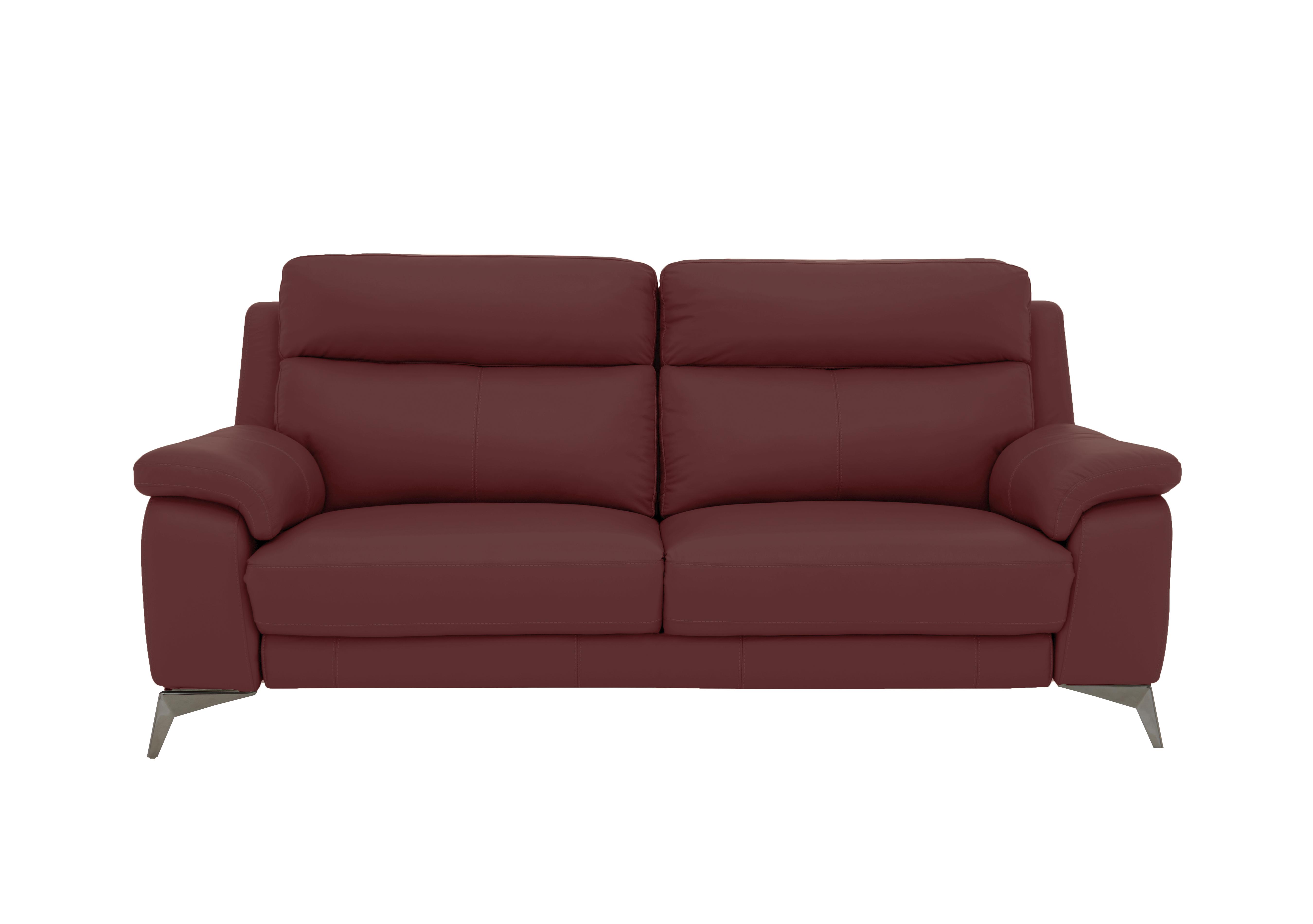 Missouri 3 Seater Leather Sofa in Bv-035c Deep Red on Furniture Village