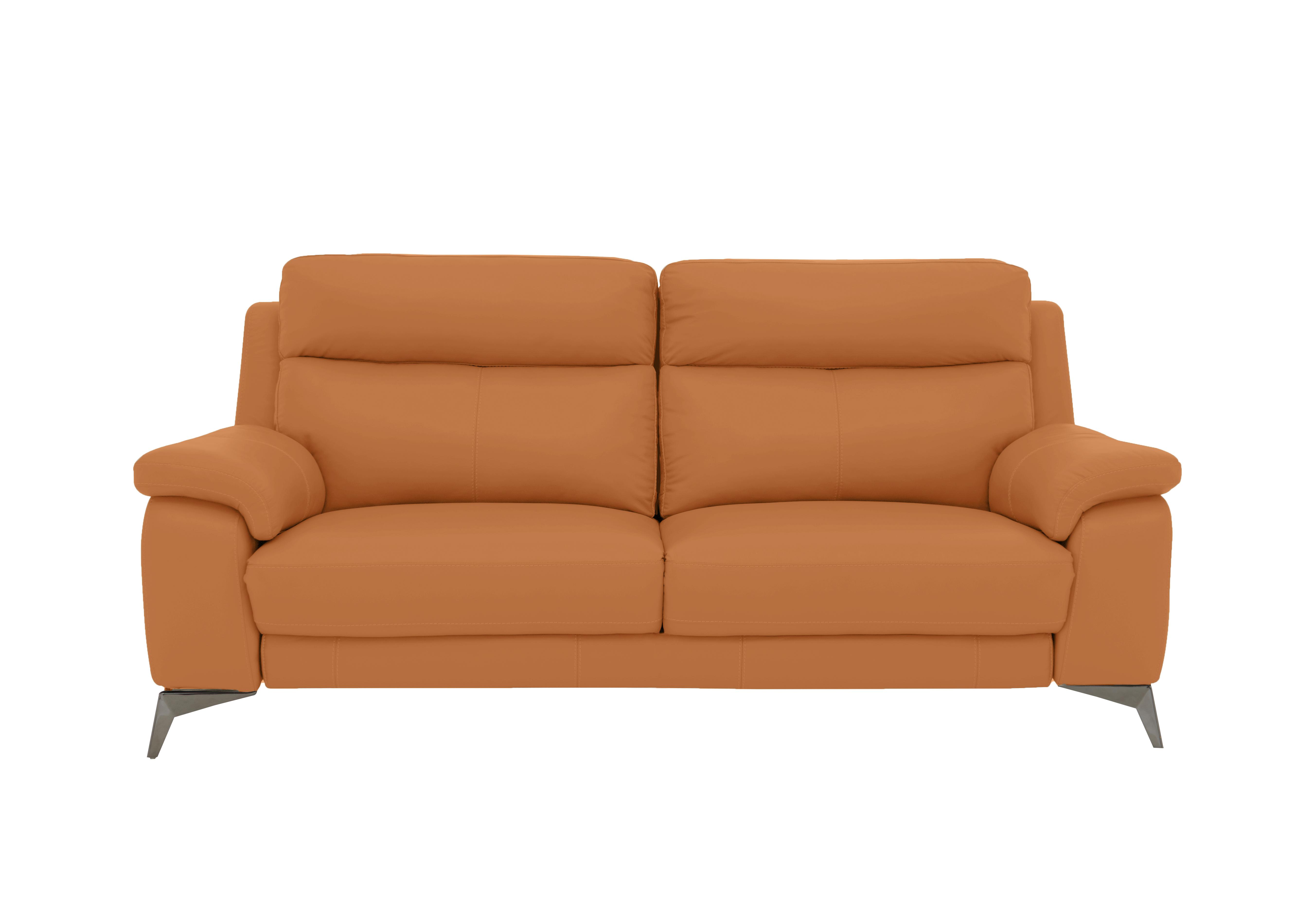 Missouri 3 Seater Leather Sofa in Bv-335e Honey Yellow on Furniture Village