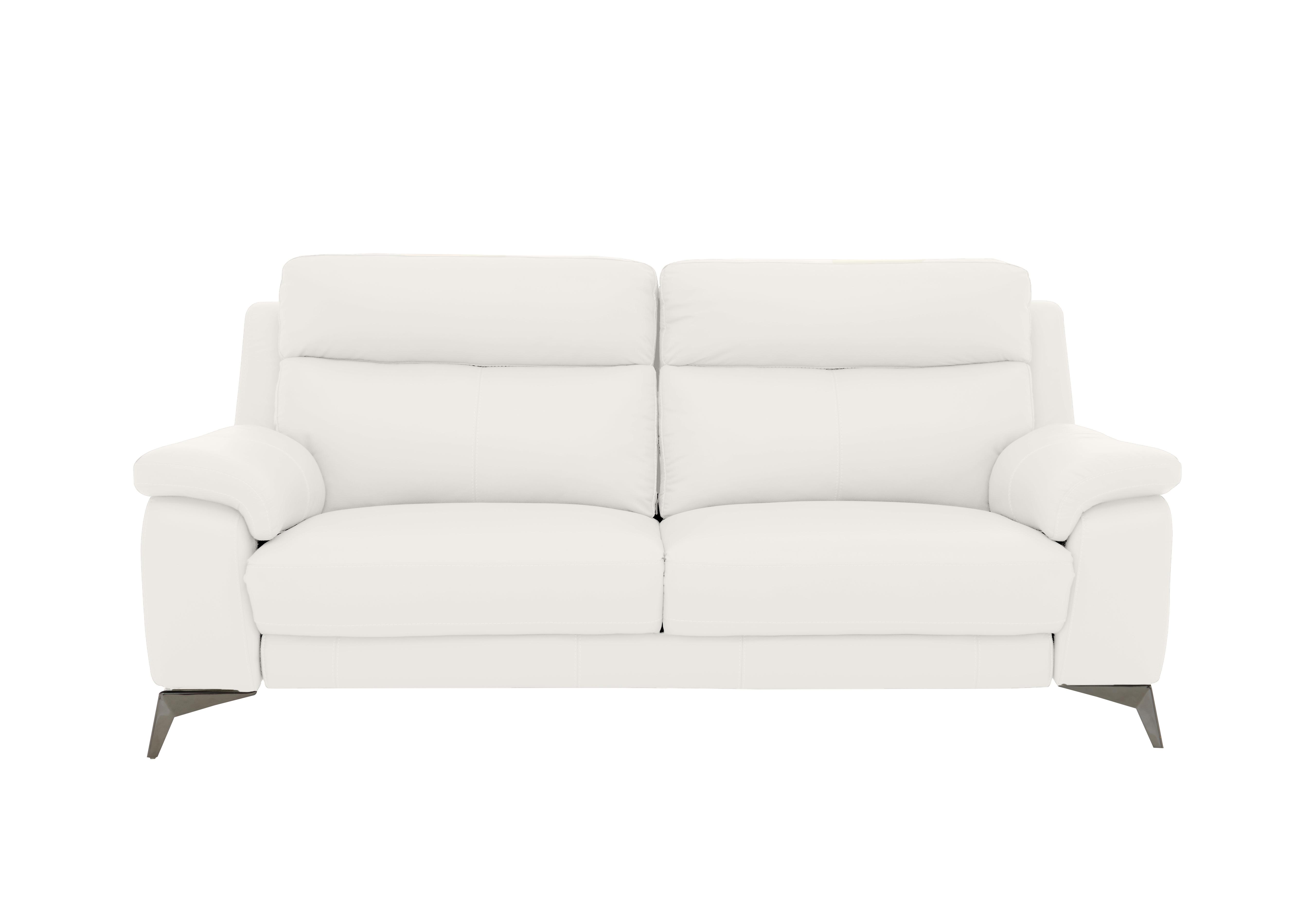 Missouri 3 Seater Leather Sofa in Bv-744d Star White on Furniture Village