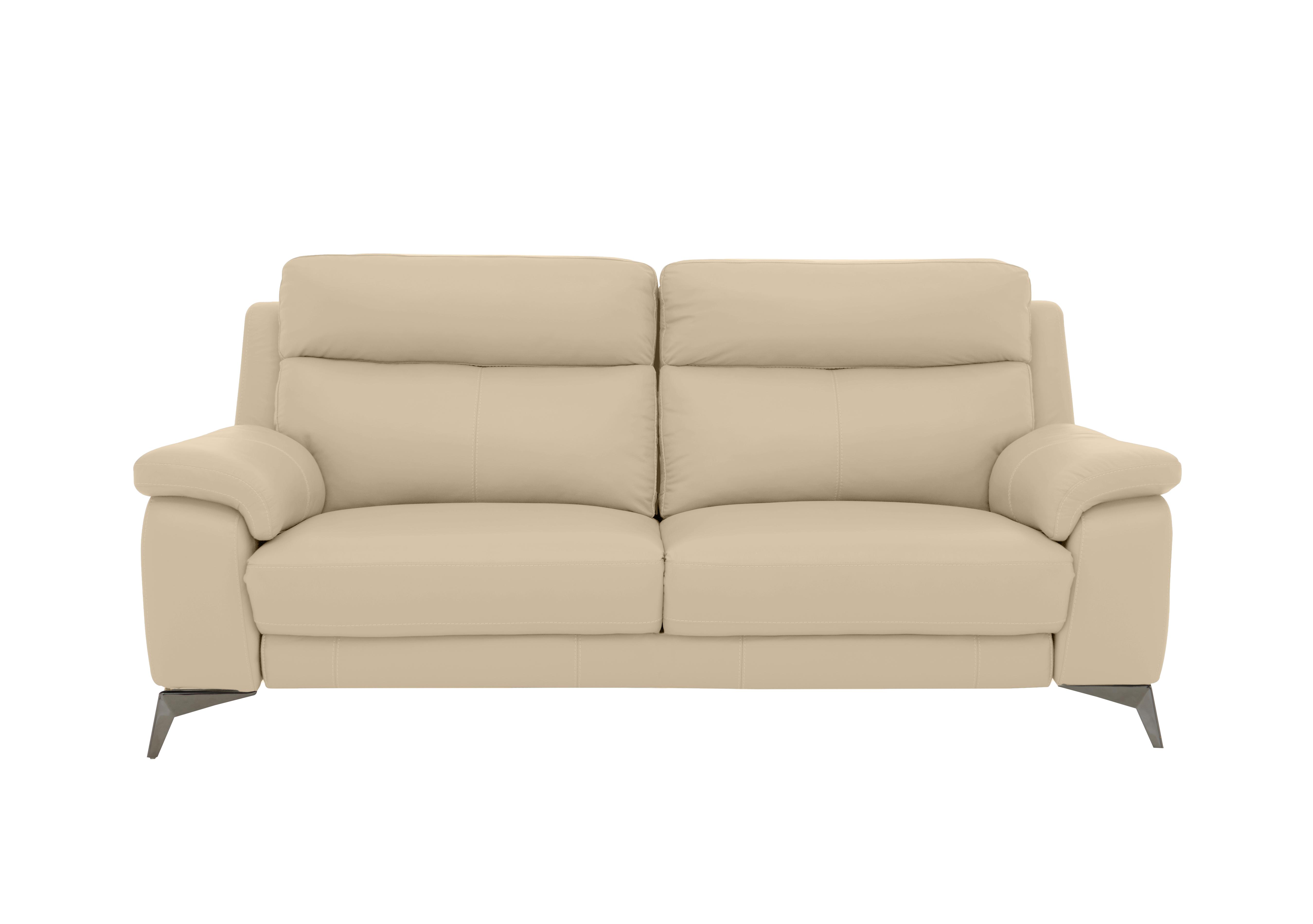 Missouri 3 Seater Leather Sofa in Bv-862c Bisque on Furniture Village