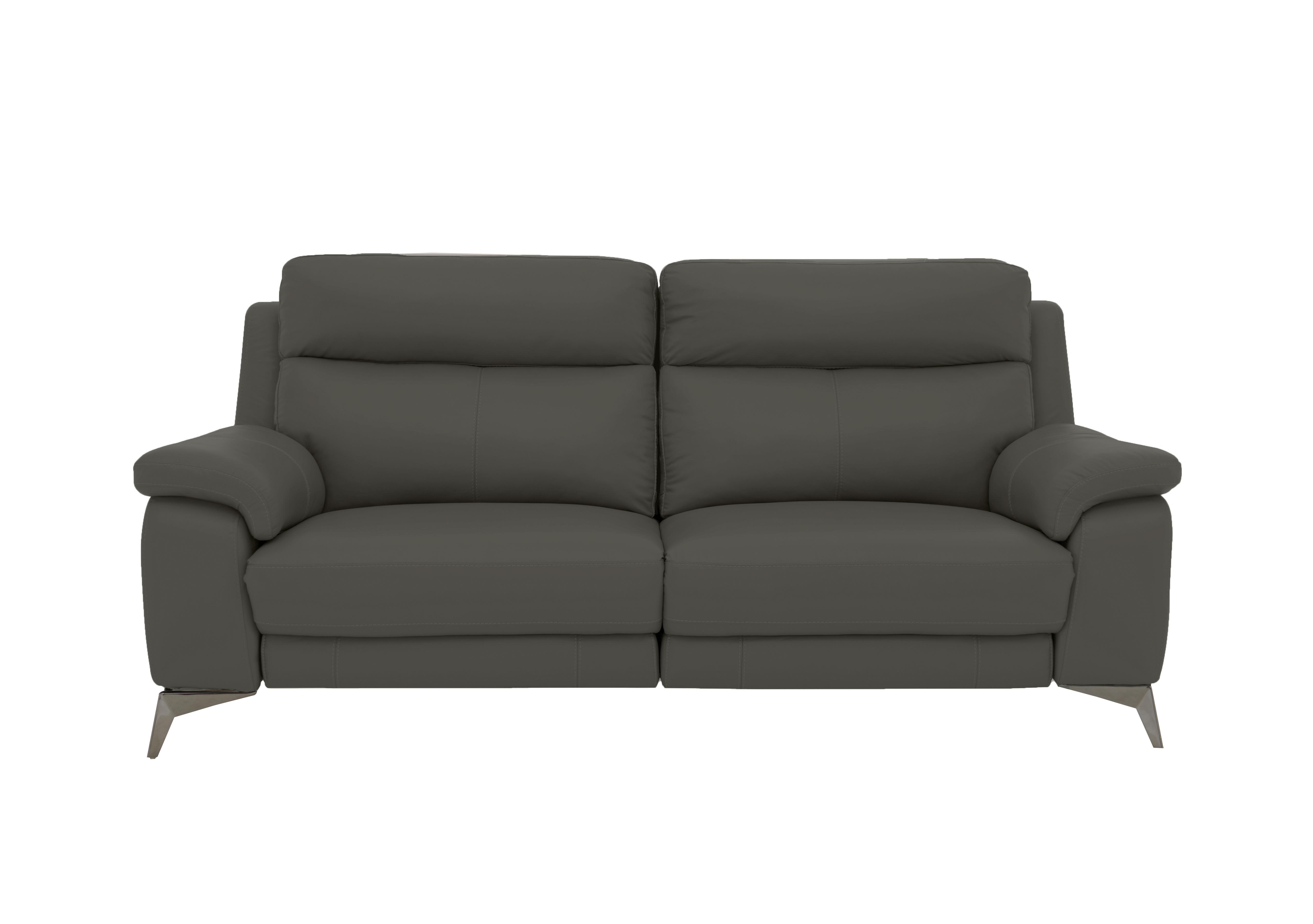 Missouri 3 Seater Leather Sofa in Nc-088e Charcoal Grey on Furniture Village
