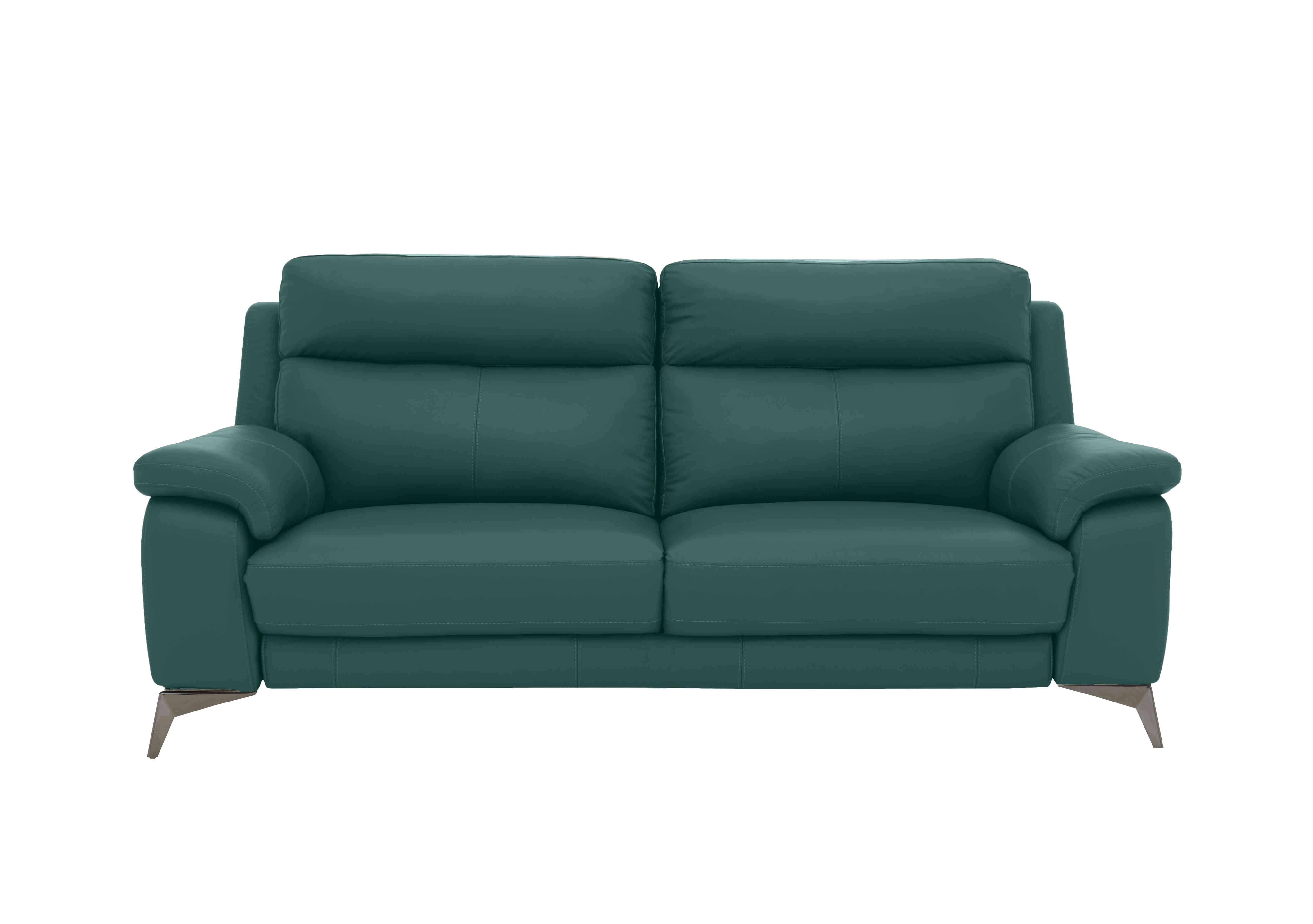 Missouri 3 Seater Leather Sofa in Nc-301e Lake Green on Furniture Village