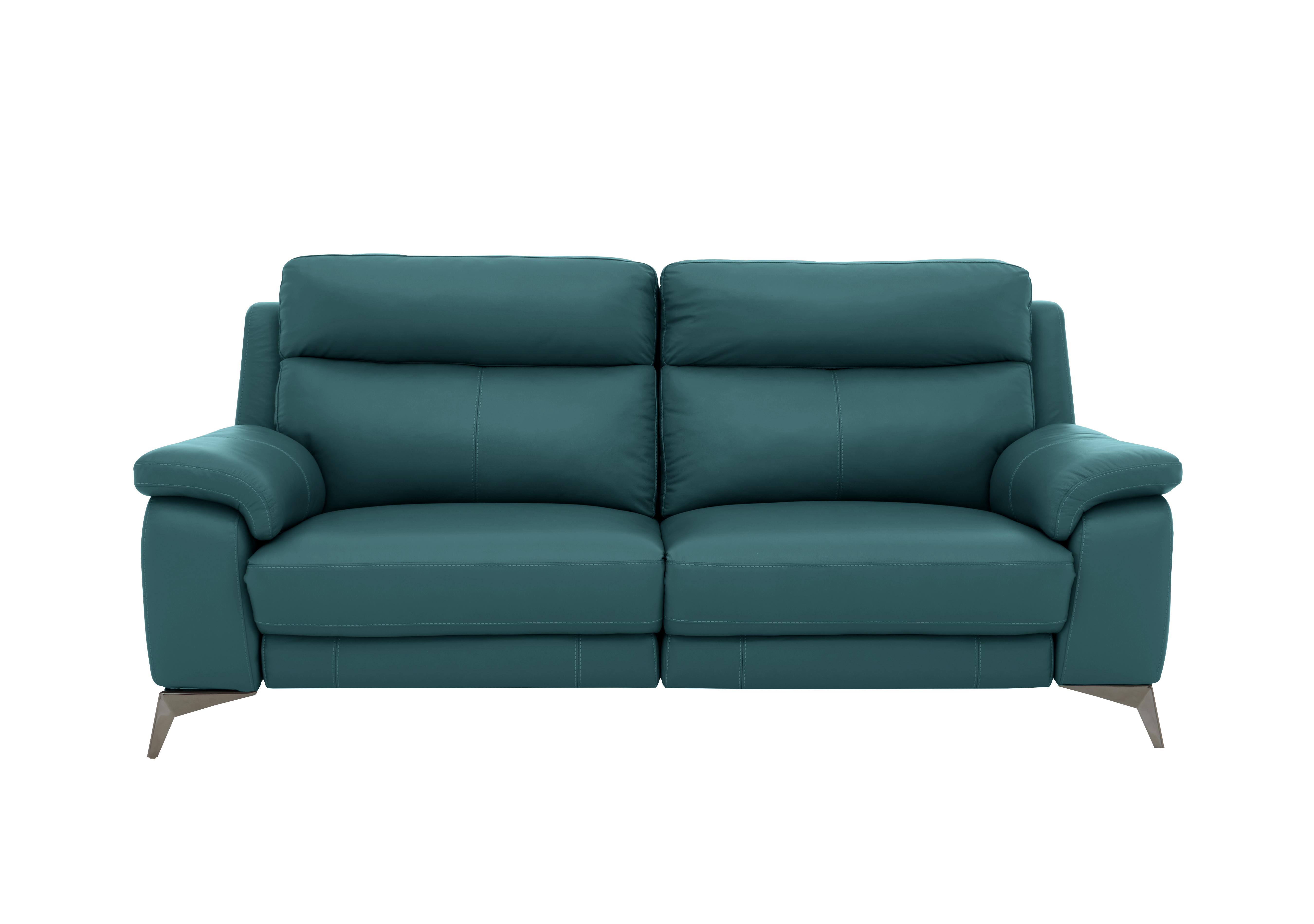 Missouri 3 Seater Leather Sofa in Nc-301e Lake Green on Furniture Village