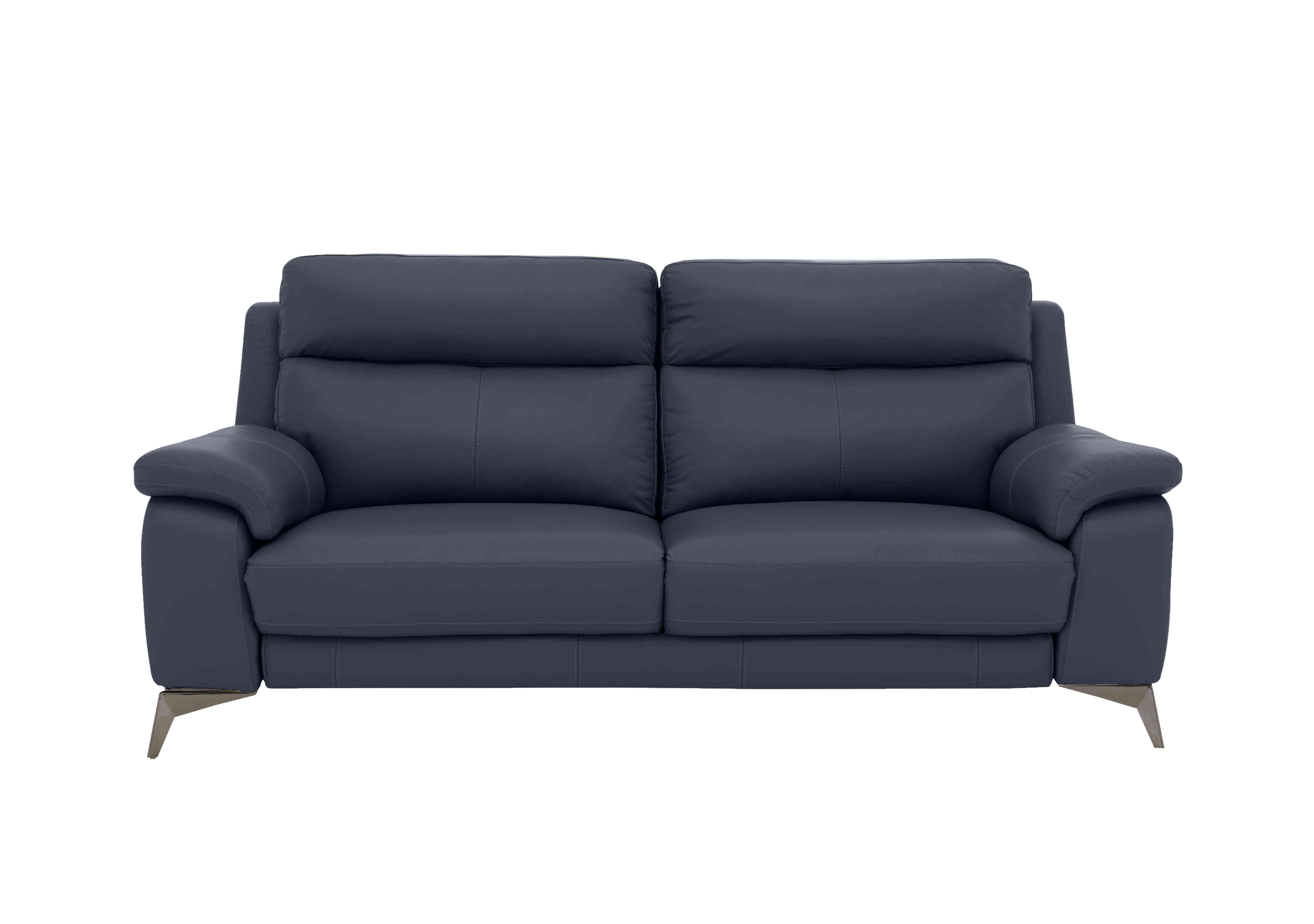 Missouri 3 Seater Leather Sofa in Nc-313e Ocean Blue on Furniture Village