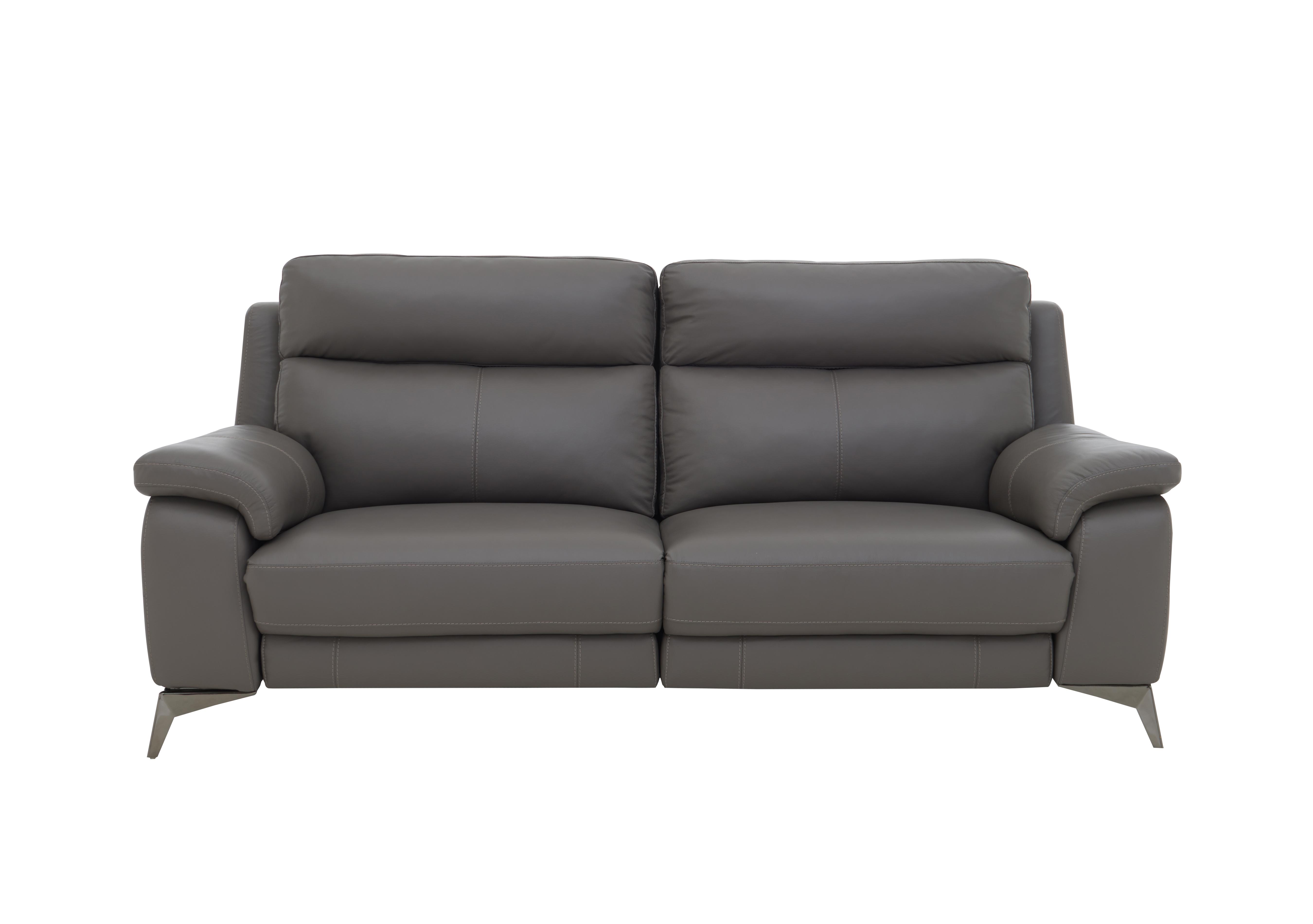 Missouri 3 Seater Leather Recliner Sofa with Power Headrest in Bv-042e Elephant on Furniture Village