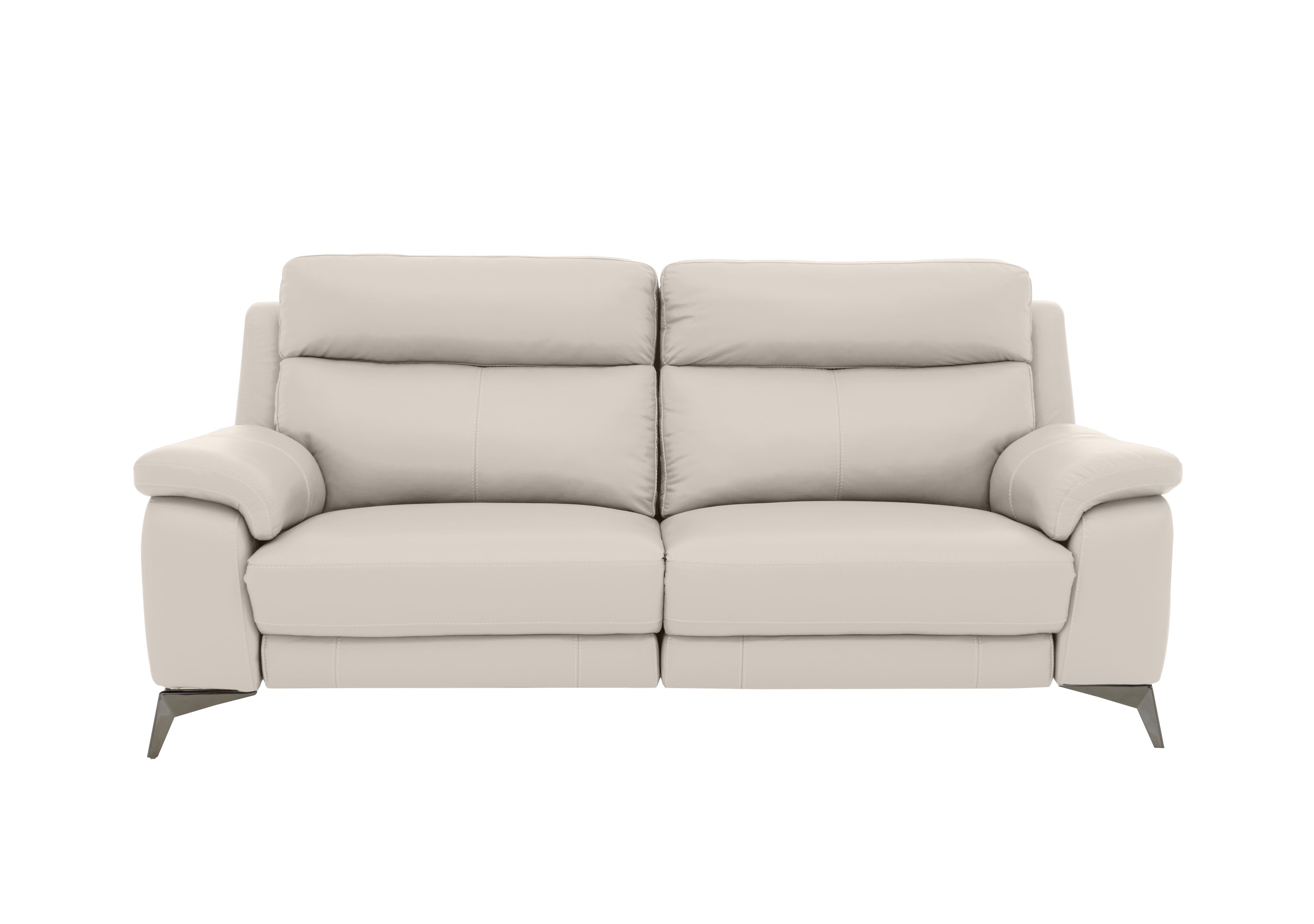 Missouri 3 Seater Leather Recliner Sofa with Power Headrest in Bv-156e Frost on Furniture Village