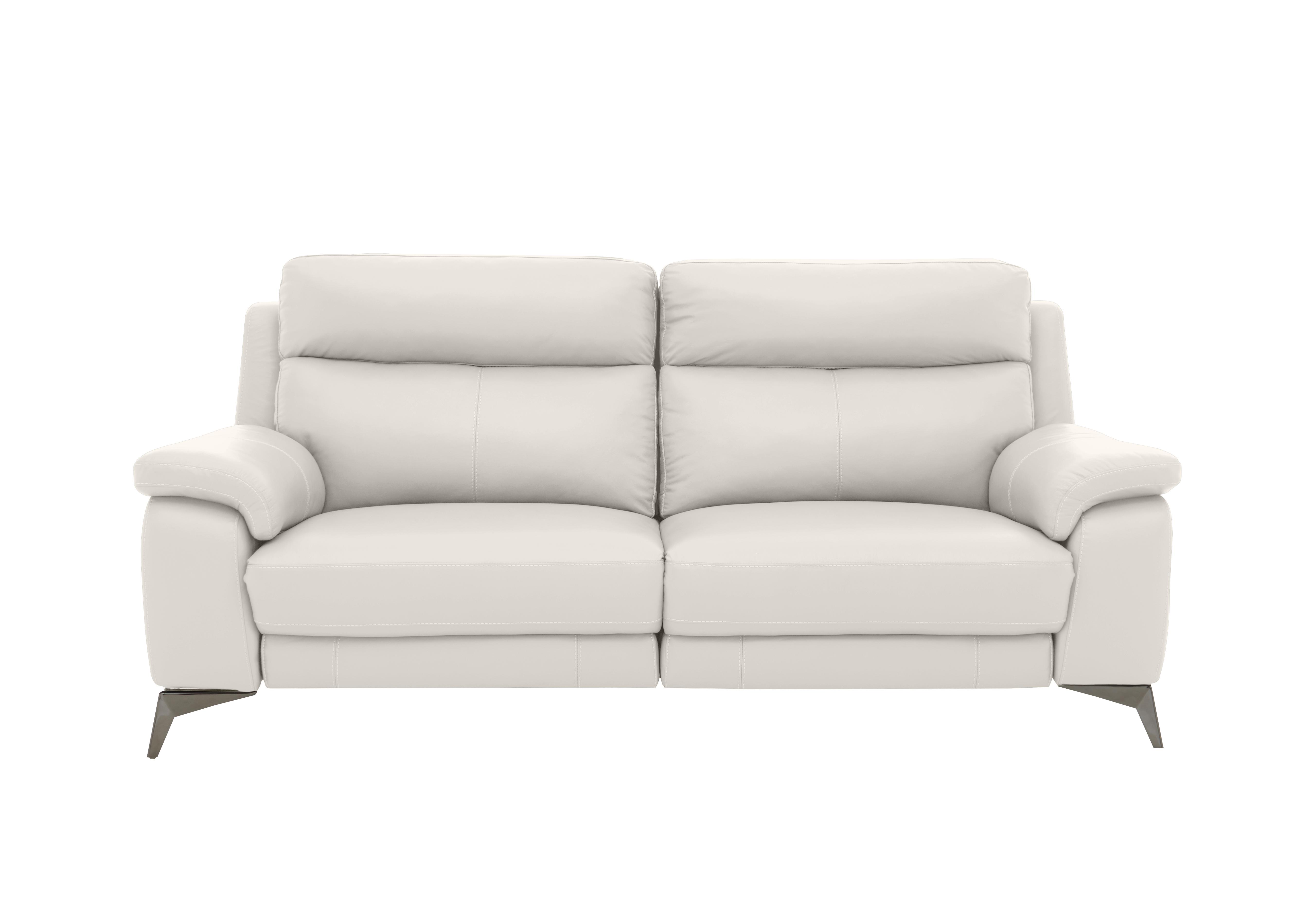 Missouri 3 Seater Leather Recliner Sofa with Power Headrest in Bv-744d Star White on Furniture Village