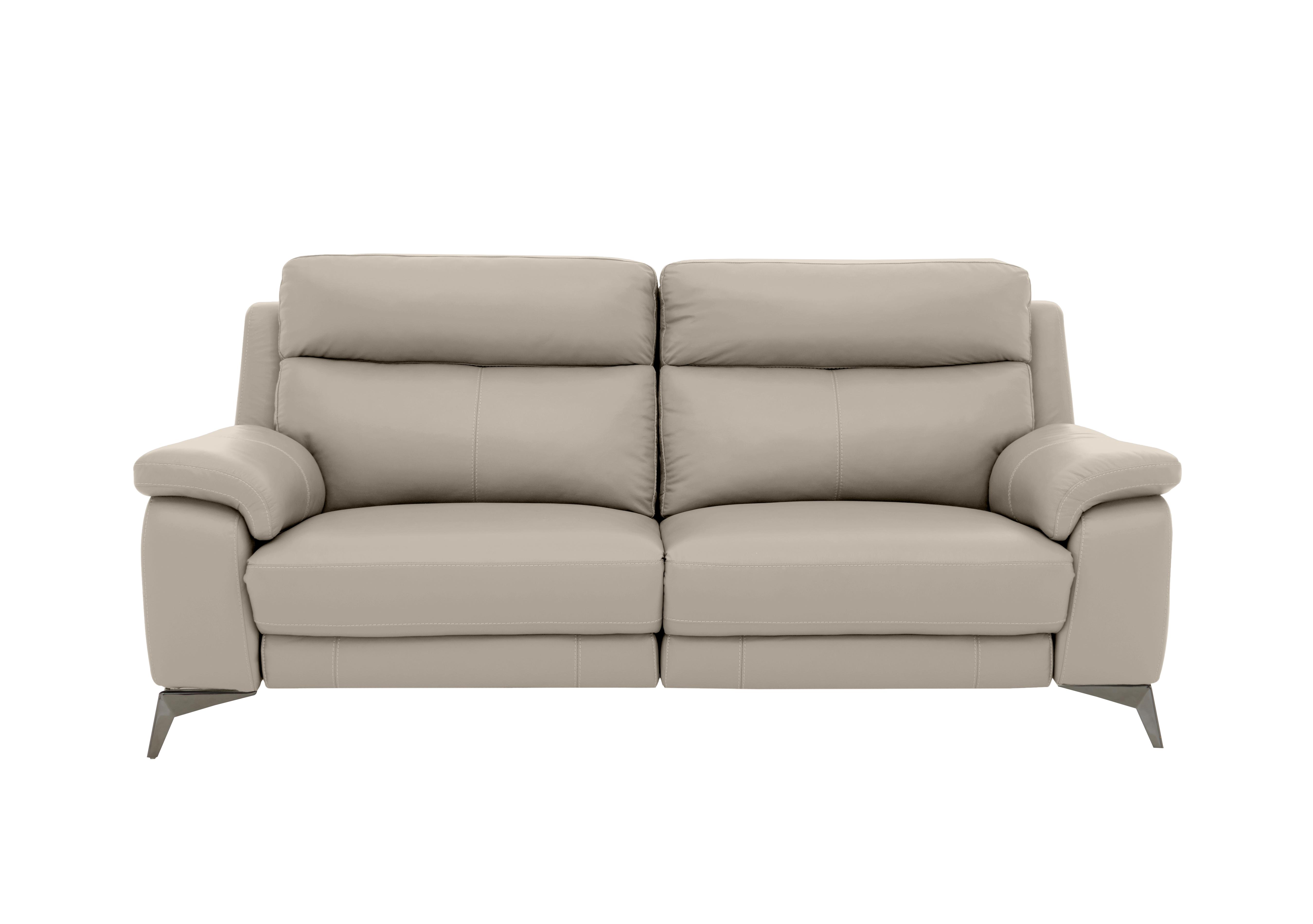 Missouri 3 Seater Leather Recliner Sofa with Power Headrest in Nc-946b Feather Grey on Furniture Village