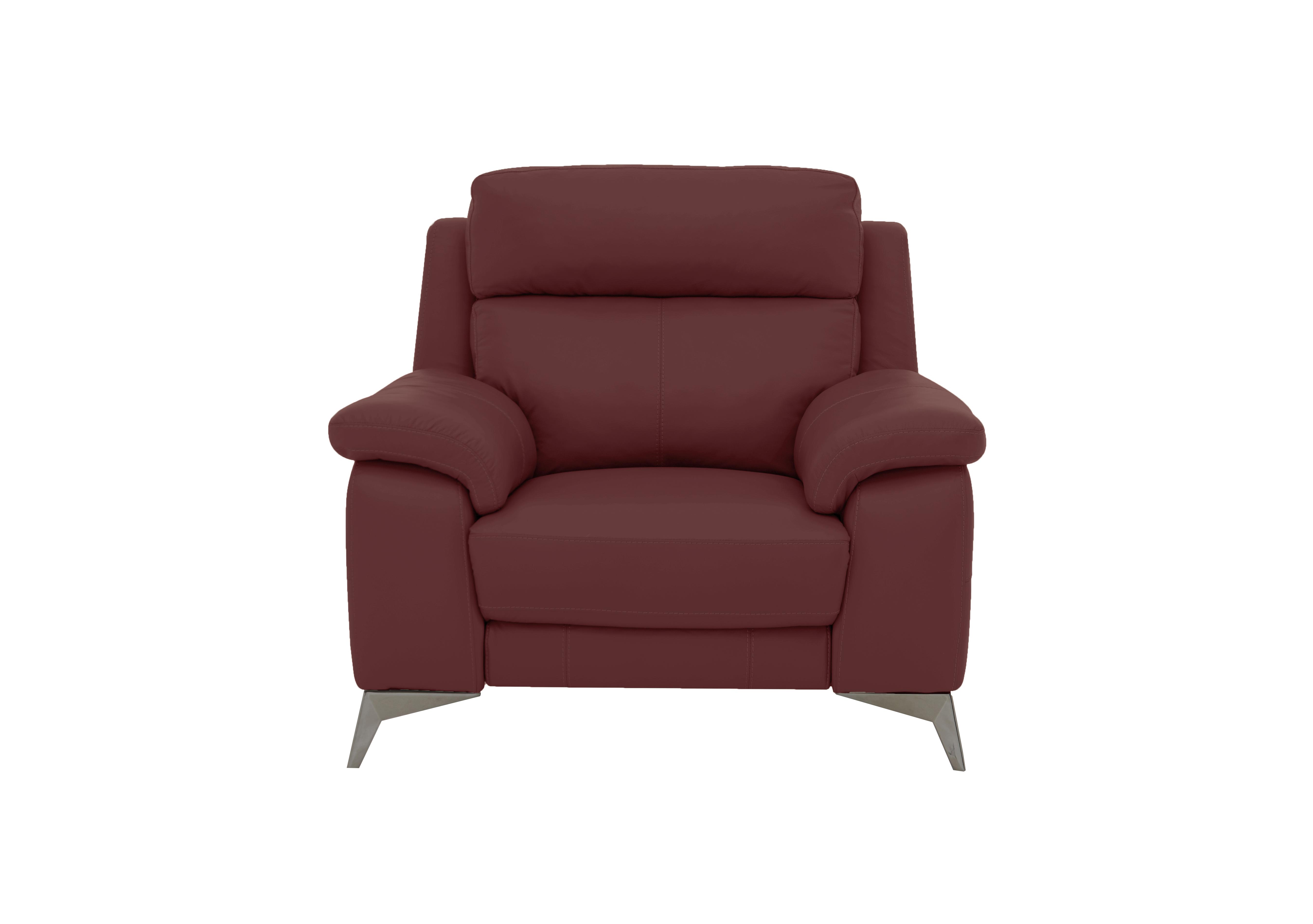 Missouri Leather Armchair in Bv-035c Deep Red on Furniture Village