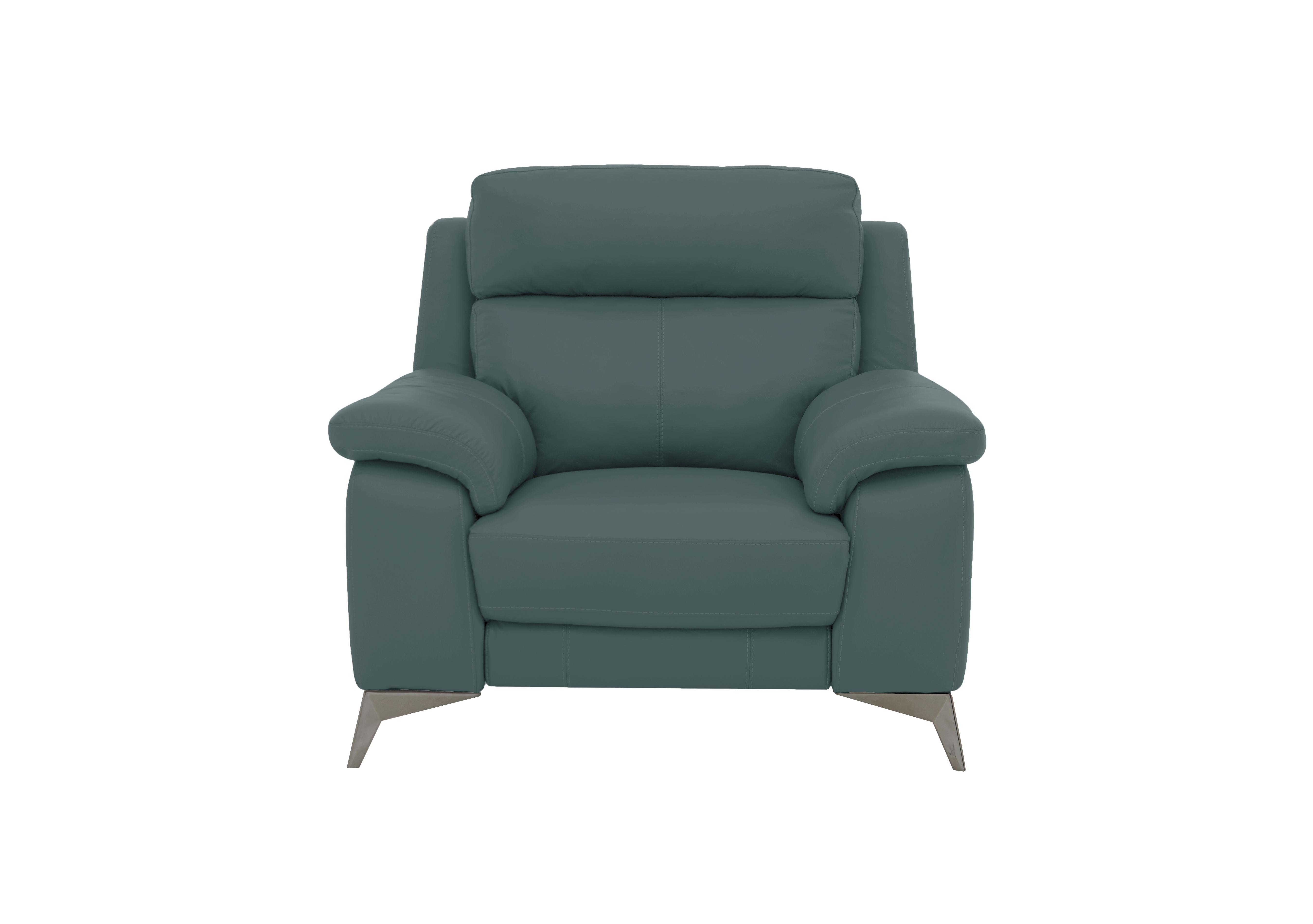 Missouri Leather Armchair in Bv-301e Lake Green on Furniture Village