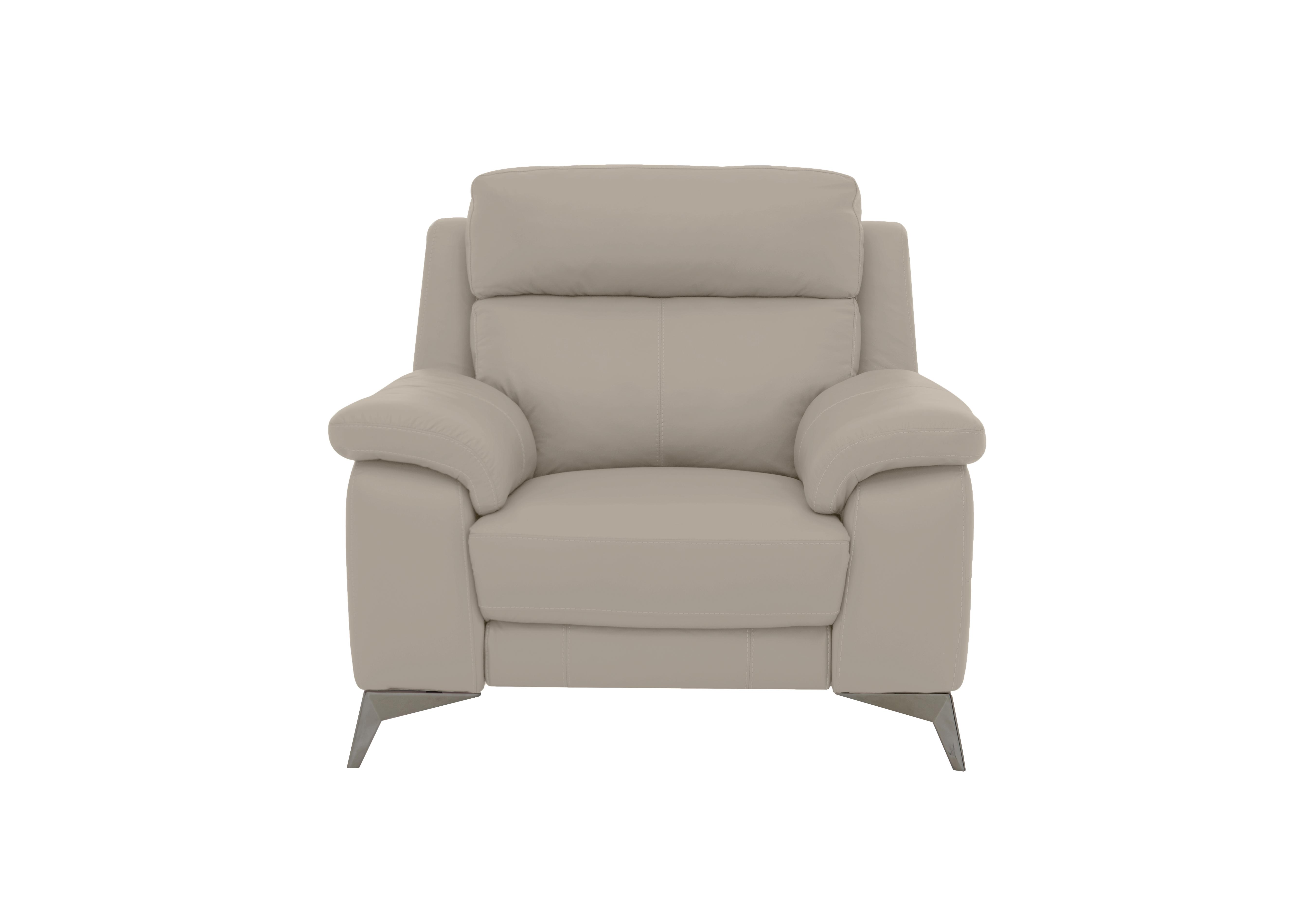 Missouri Leather Armchair in Bv-946b Silver Grey on Furniture Village