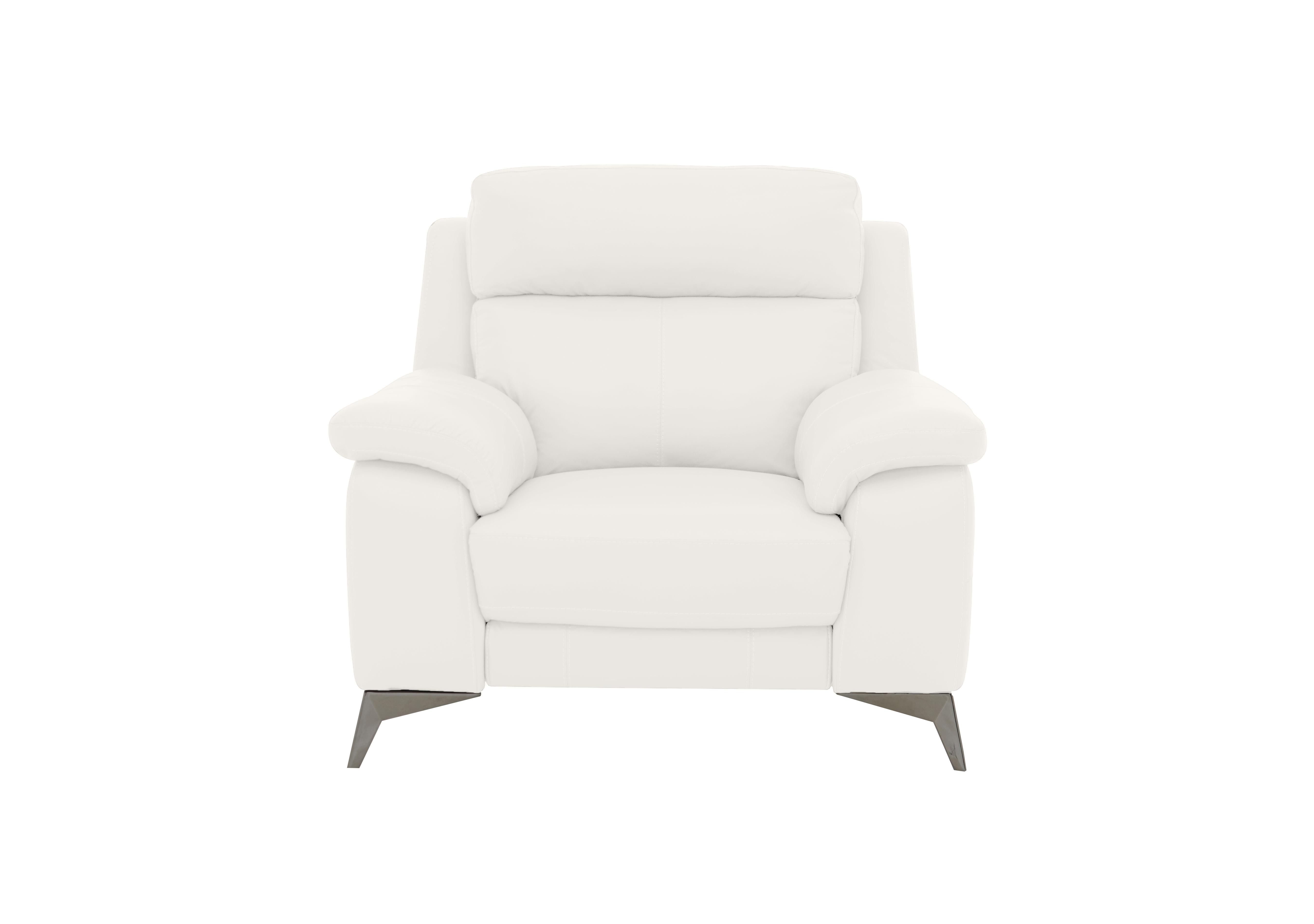 Missouri Leather Armchair in Nc-744d Star White on Furniture Village