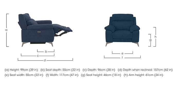 Missouri Fabric Recliner Armchair with Power Headrest in  on Furniture Village