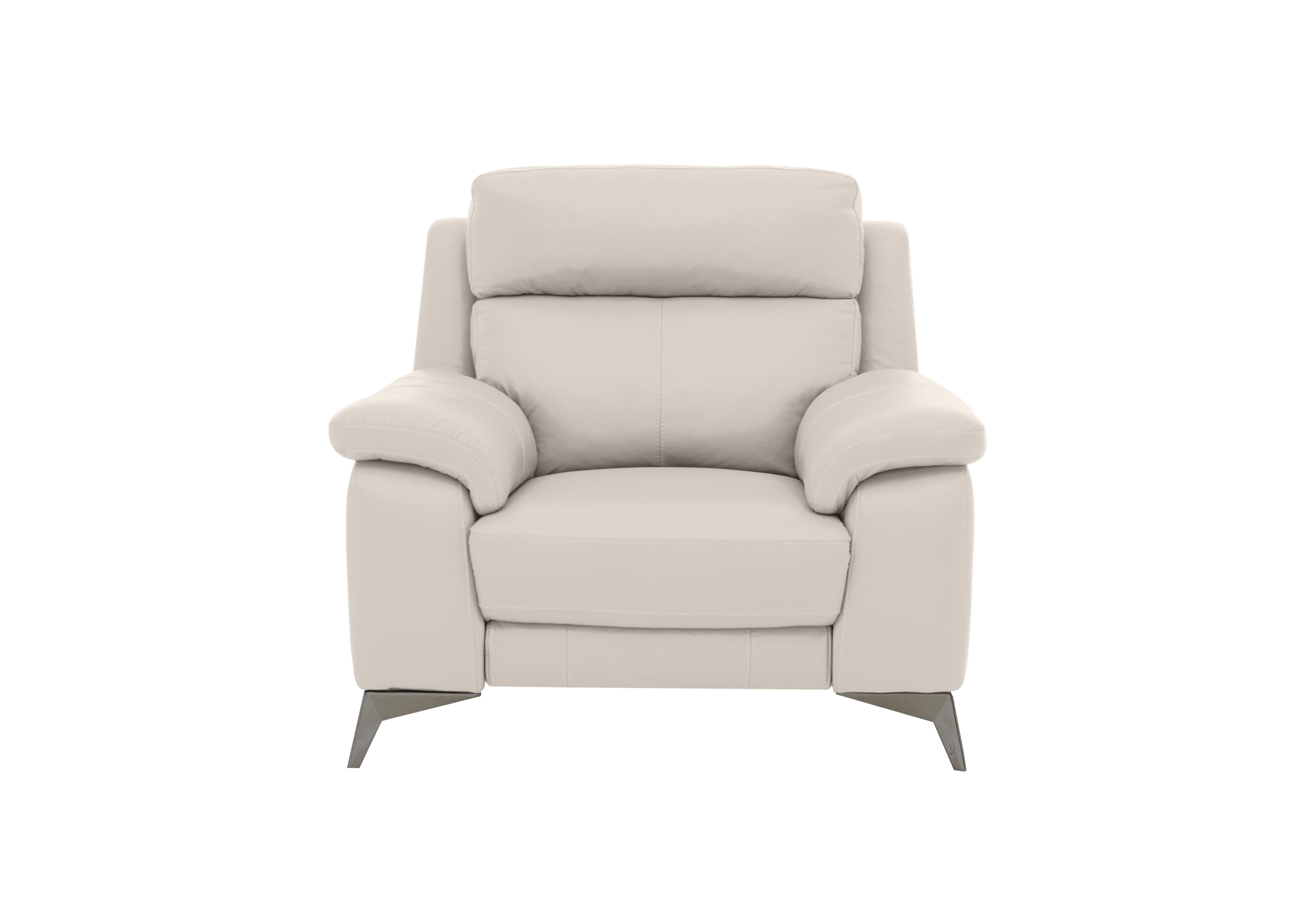 Missouri Leather Recliner Armchair with Power Headrest in Bv-156e Frost on Furniture Village