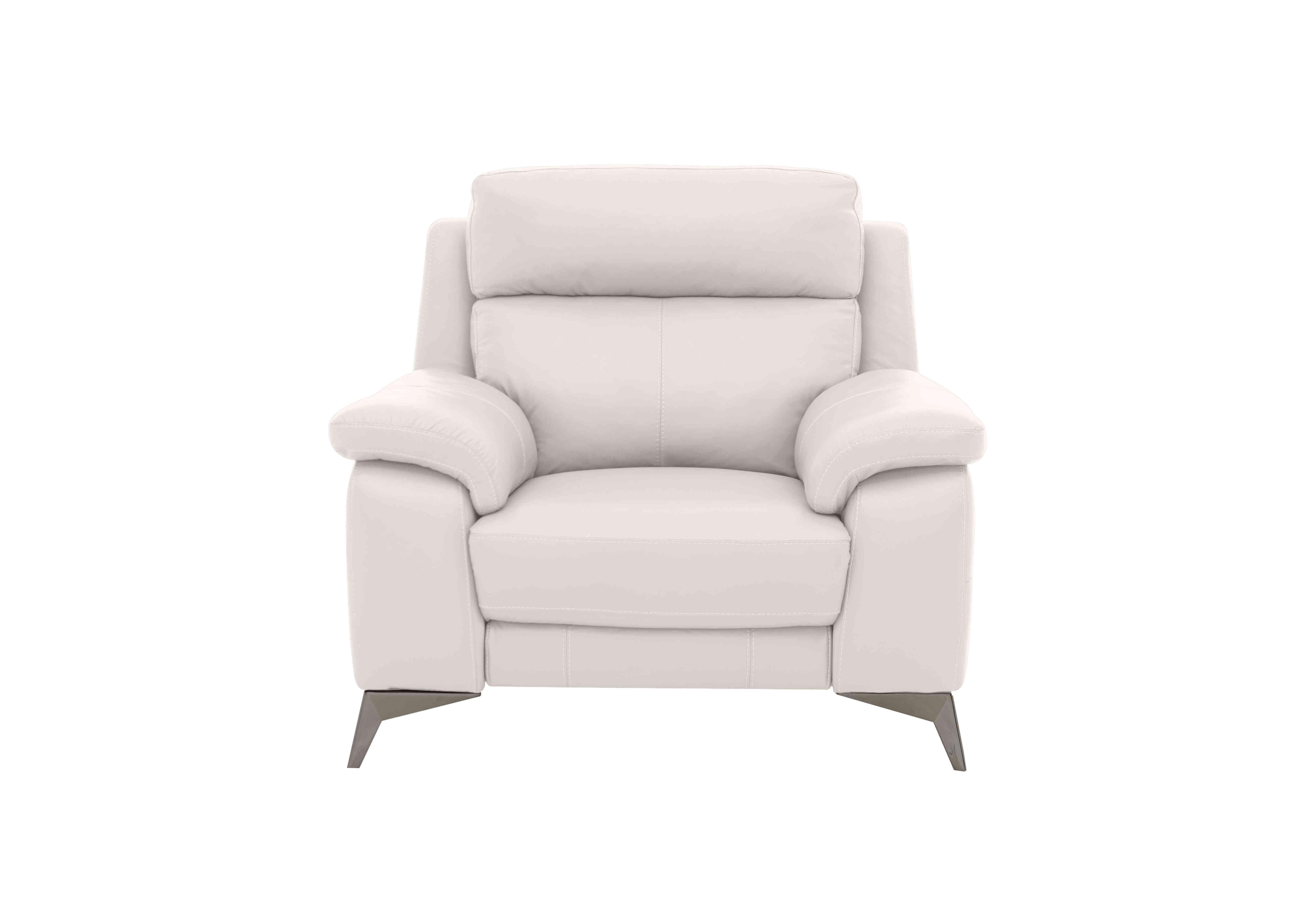 Missouri Leather Recliner Armchair with Power Headrest in Bv-744d Star White on Furniture Village