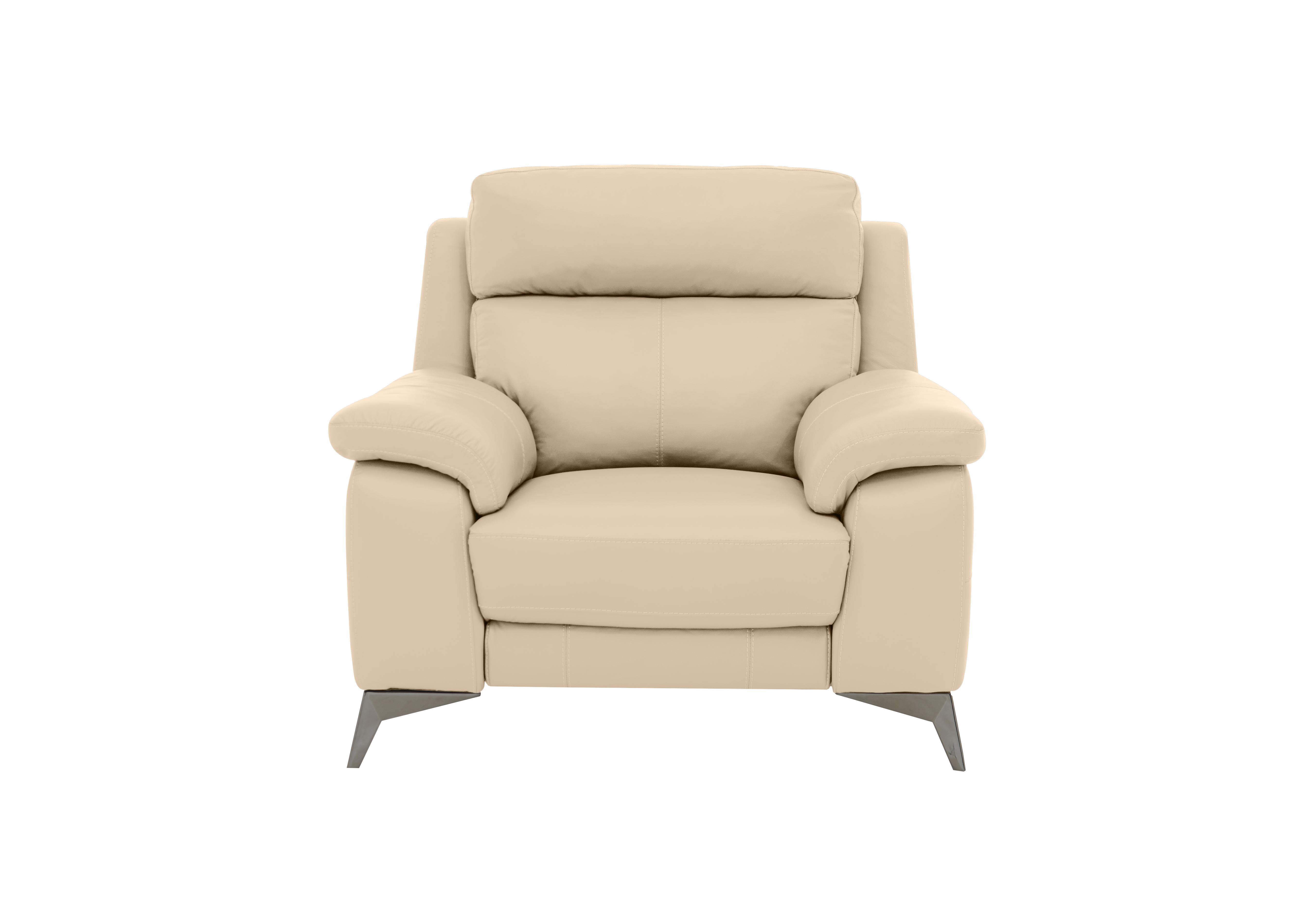 Missouri Leather Recliner Armchair with Power Headrest in Bv-862c Bisque on Furniture Village