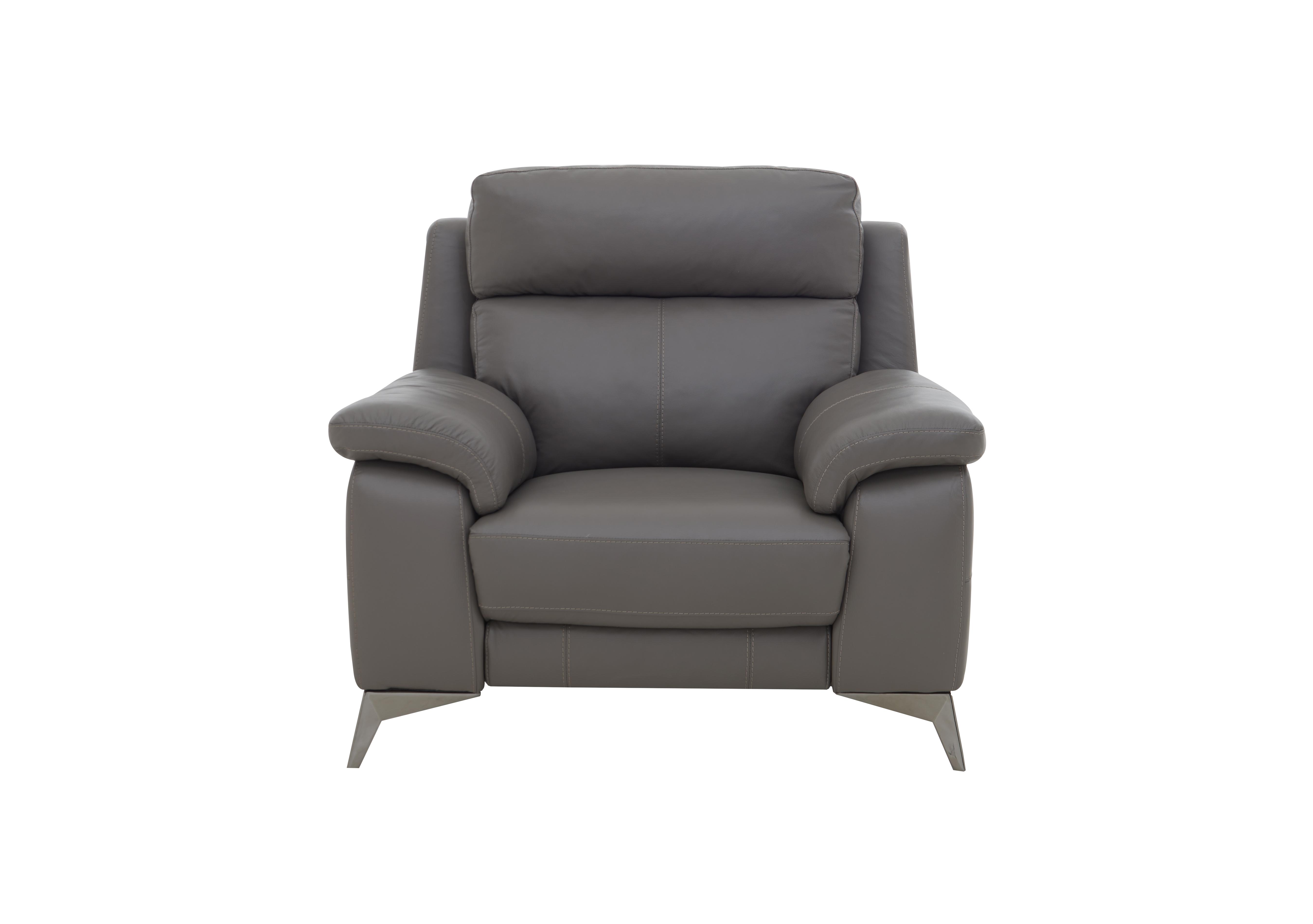 Missouri Leather Recliner Armchair with Power Headrest in Nc-042e Elephant on Furniture Village