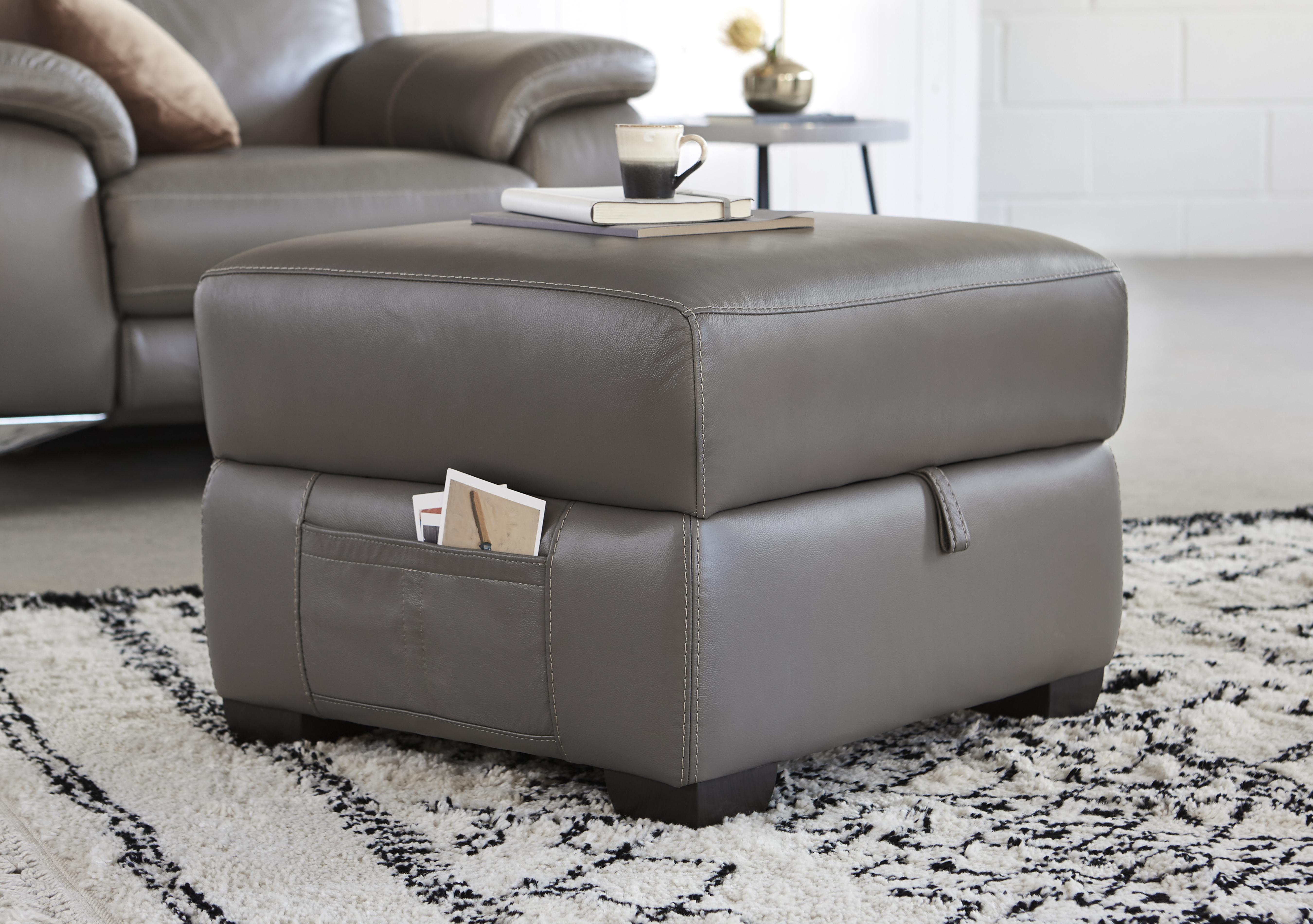 Missouri Leather Storage Footstool in  on Furniture Village