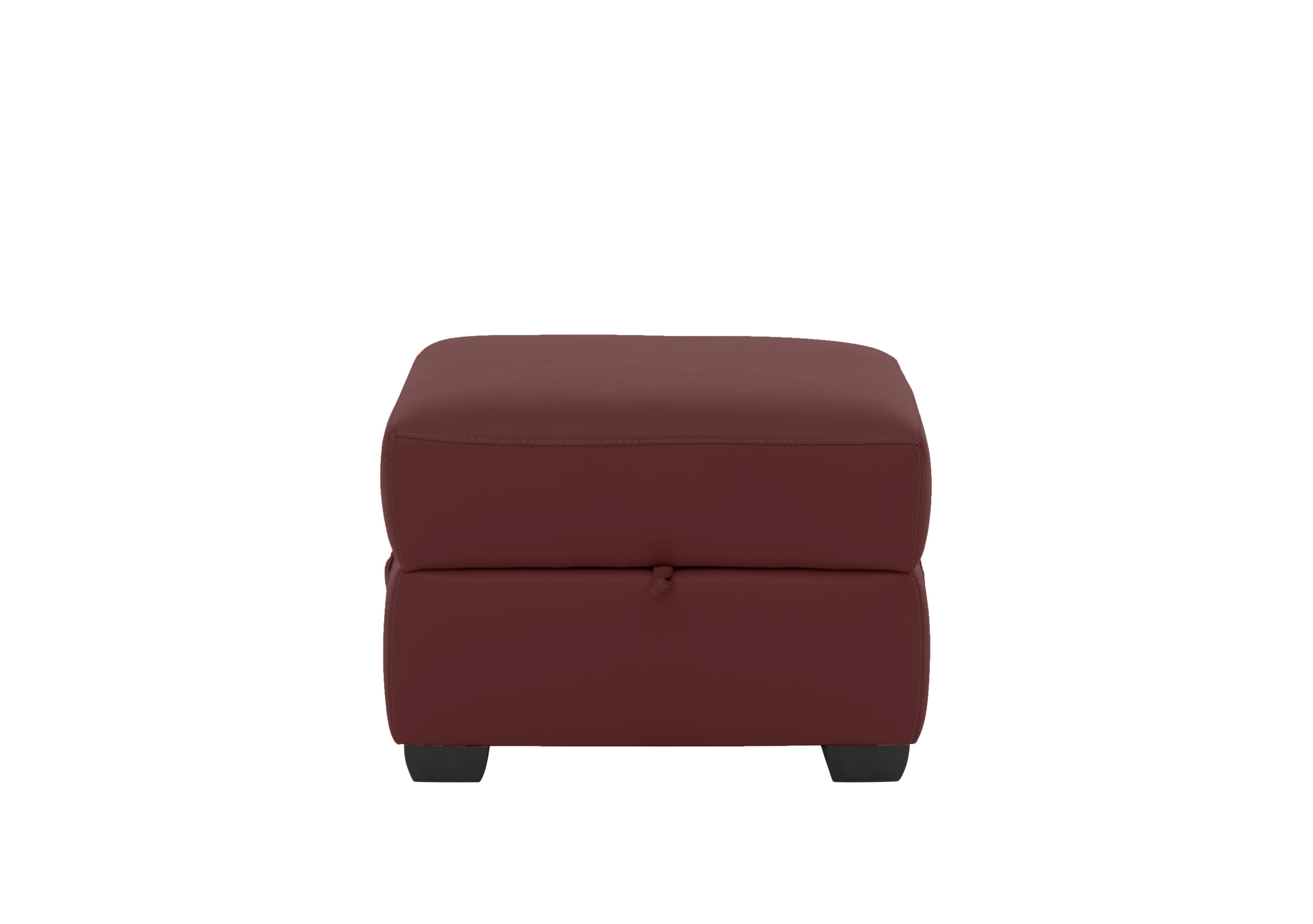 Missouri Leather Storage Footstool in Bv-035c Deep Red on Furniture Village