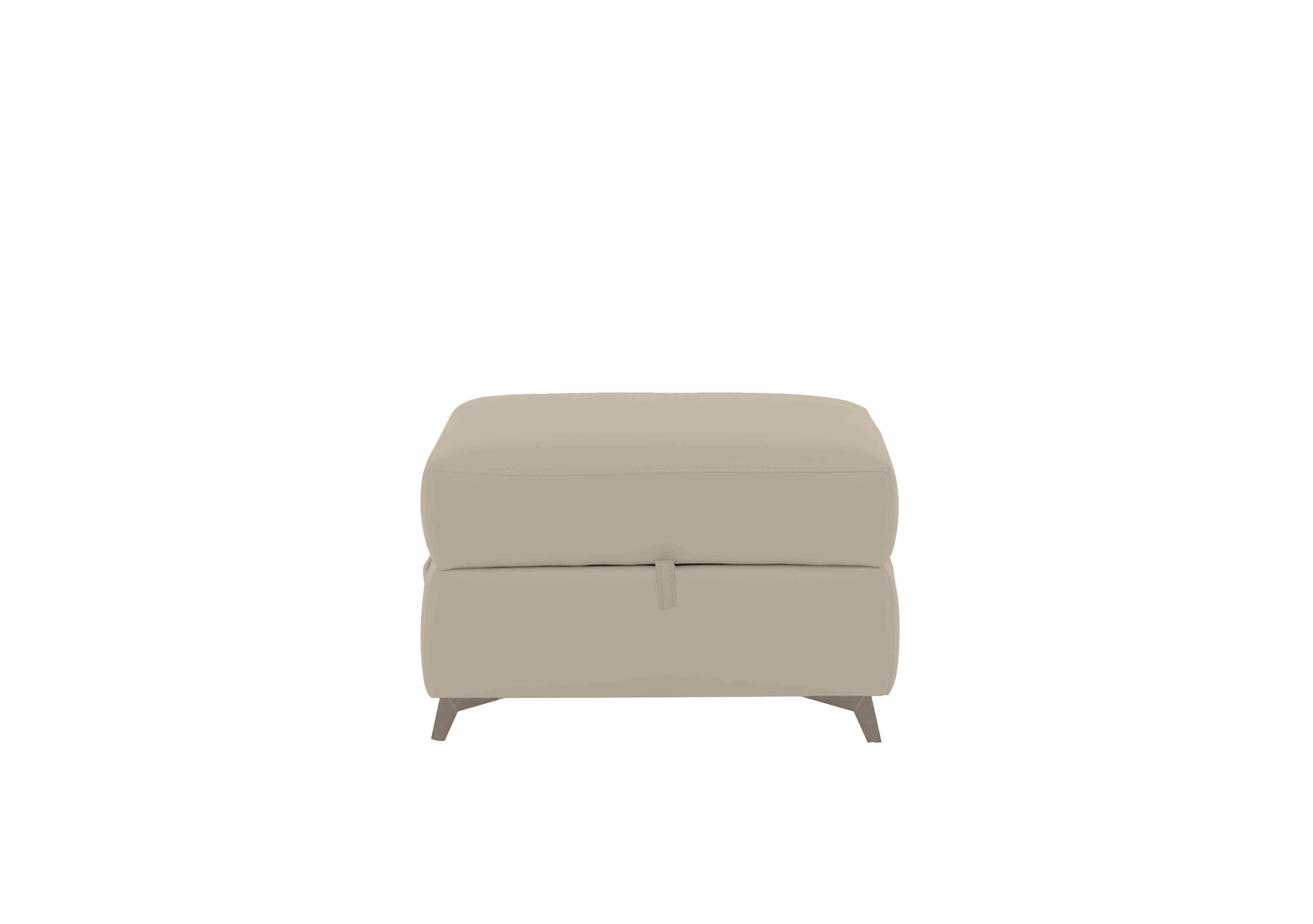 Missouri Leather Storage Footstool in Bv-041e Dapple Grey on Furniture Village