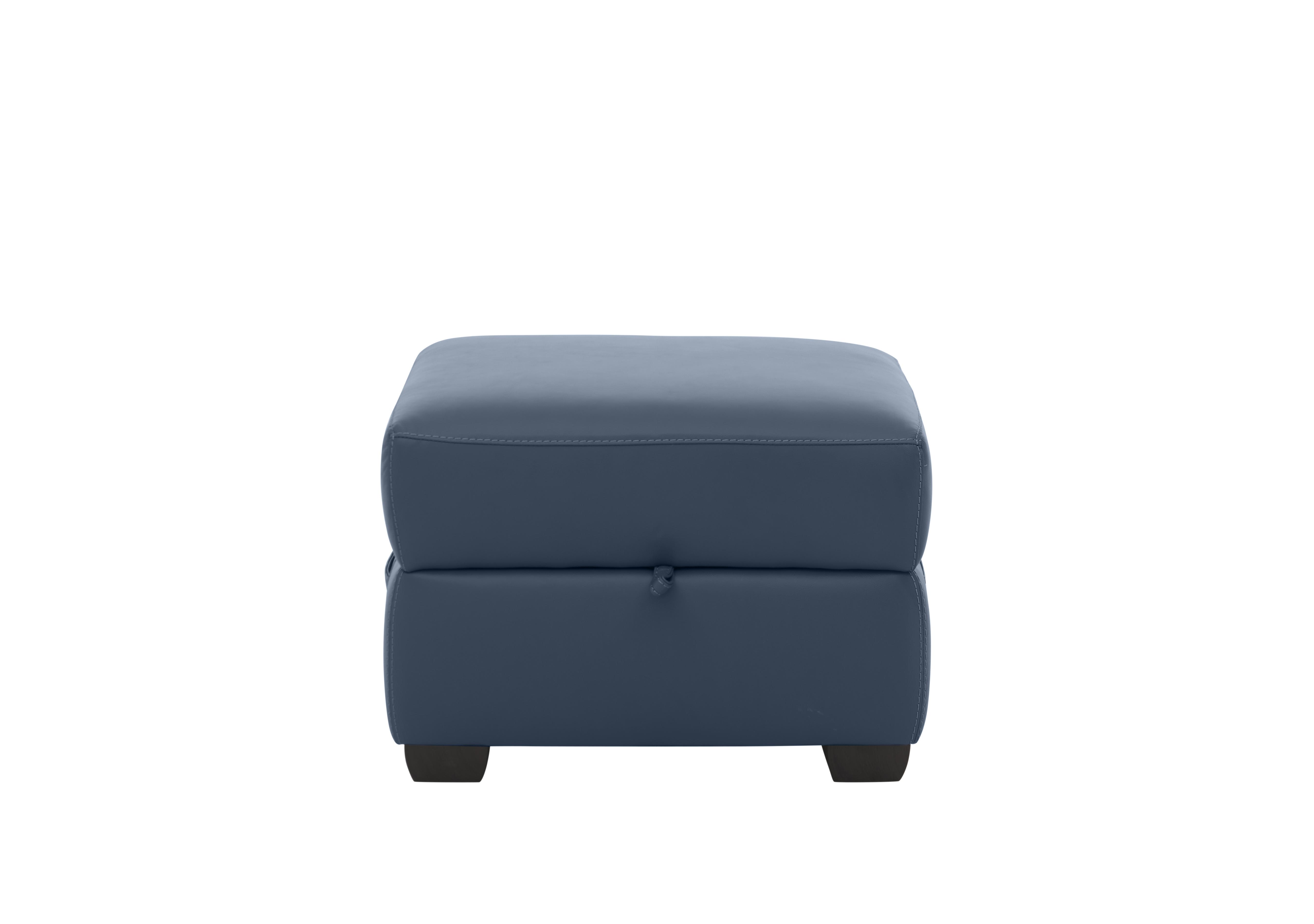 Missouri Leather Storage Footstool in Bv-313e Ocean Blue on Furniture Village