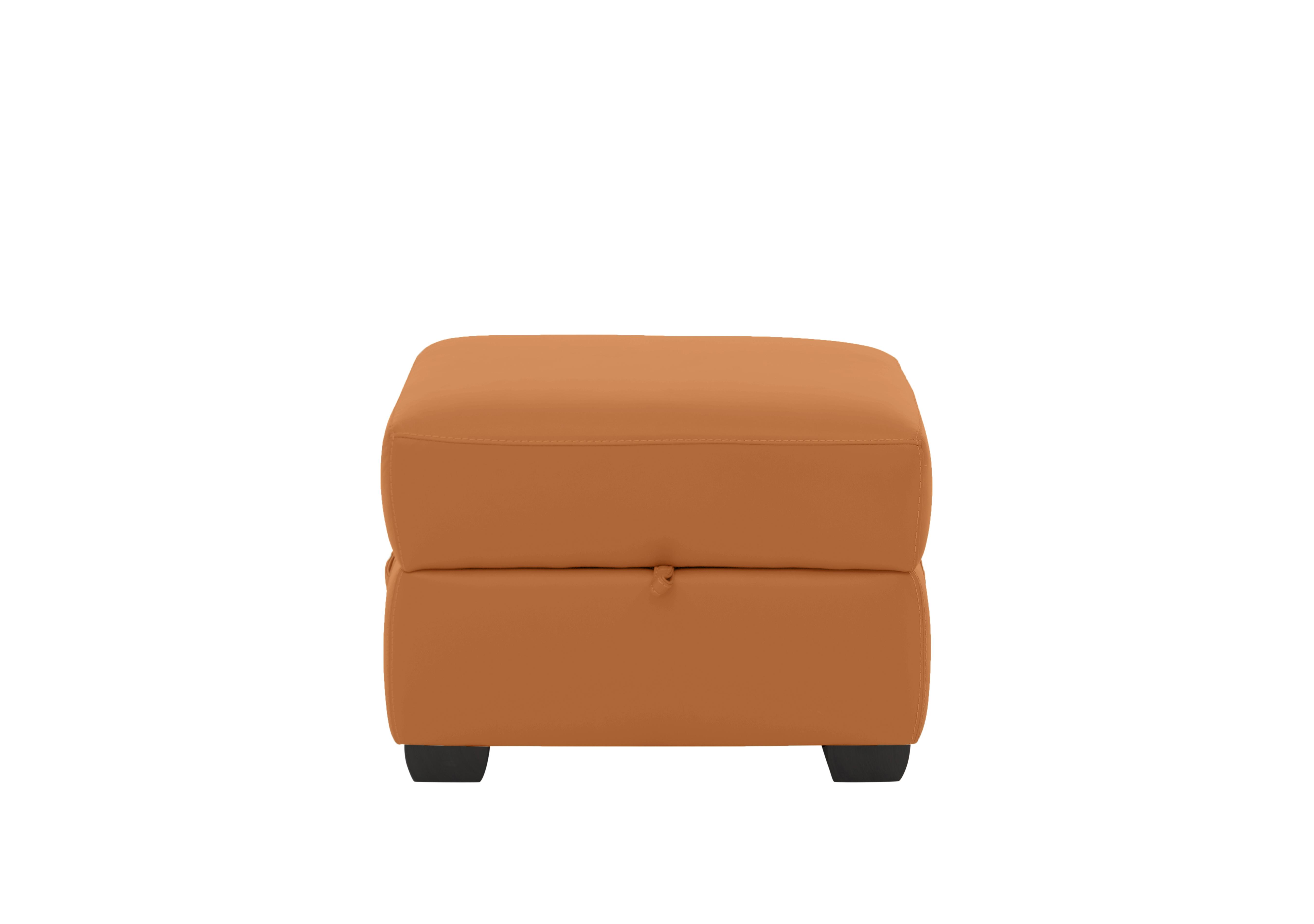 Missouri Leather Storage Footstool in Bv-335e Honey Yellow on Furniture Village