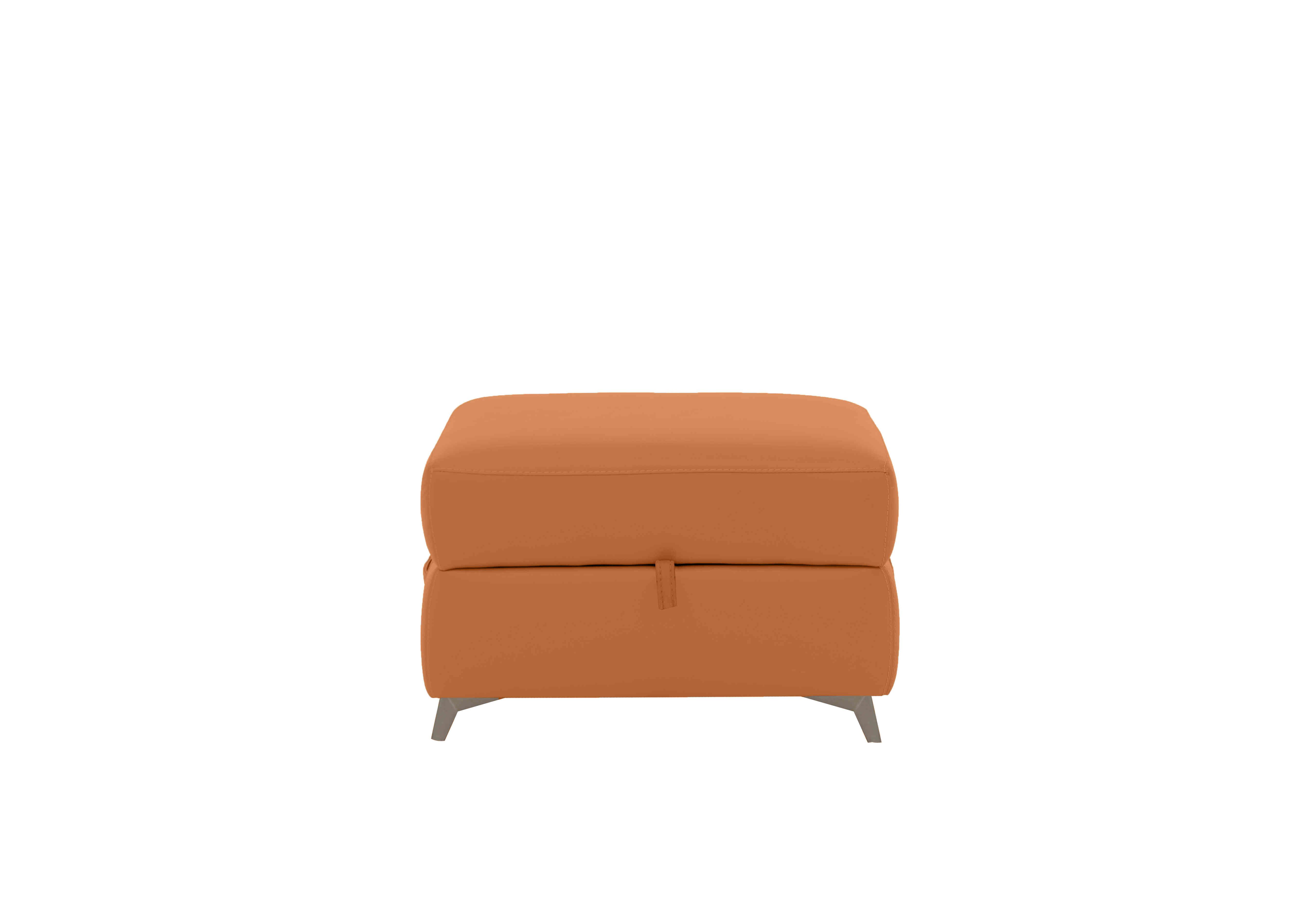 Missouri Leather Storage Footstool in Bv-335e Honey Yellow on Furniture Village