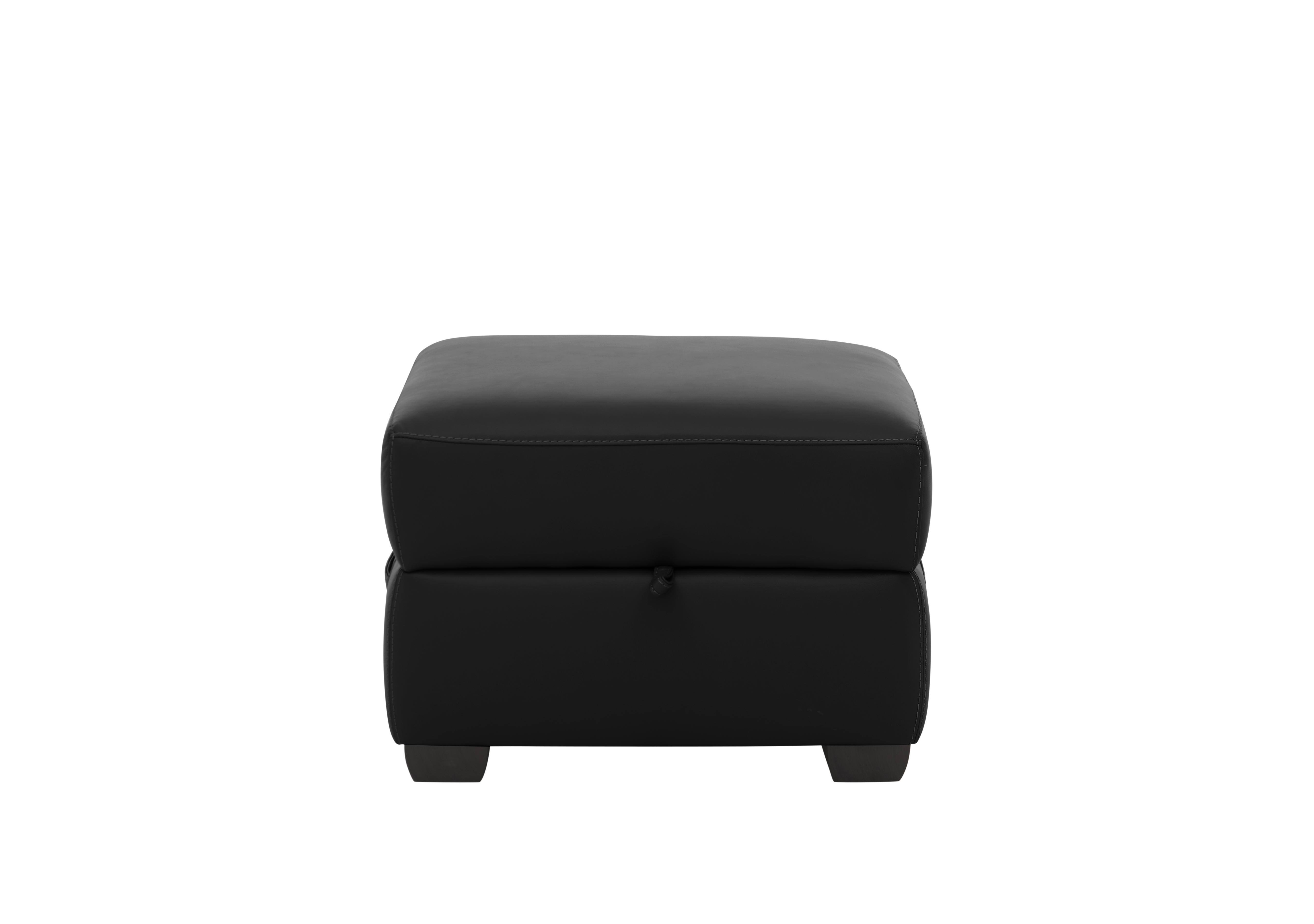 Missouri Leather Storage Footstool in Bv-3500 Classic Black on Furniture Village