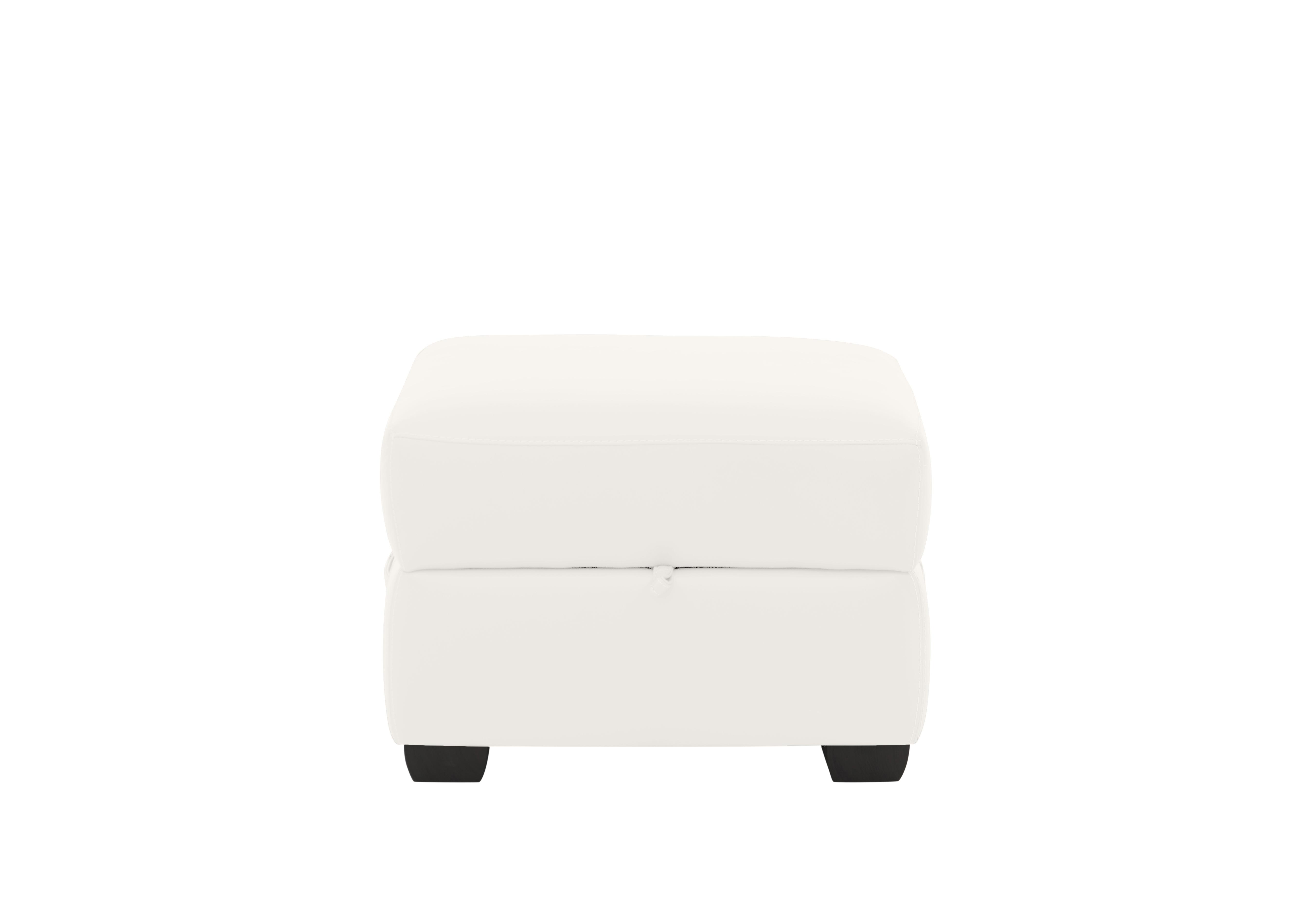 Missouri Leather Storage Footstool in Bv-744d Star White on Furniture Village