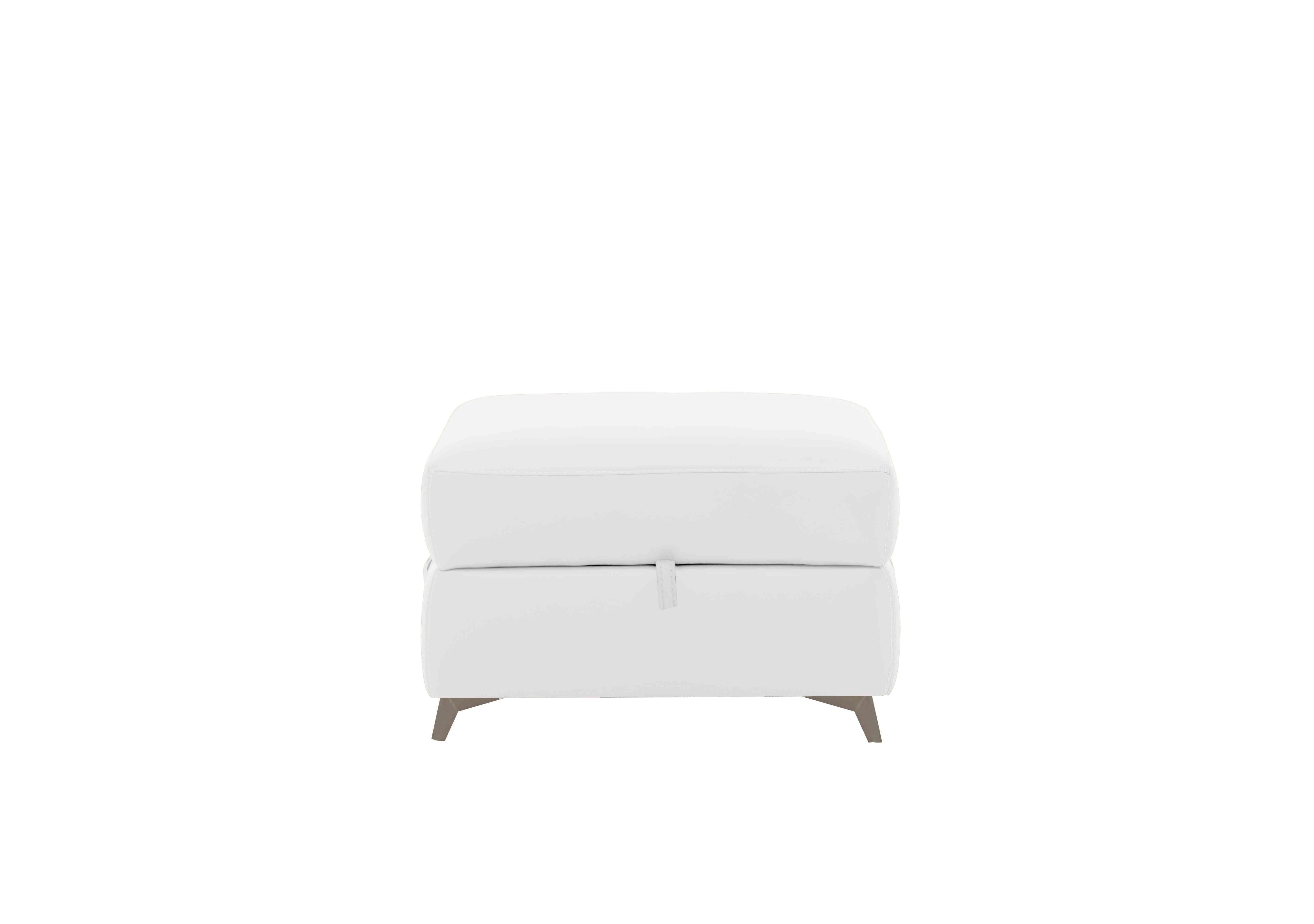 Missouri Leather Storage Footstool in Bv-744d Star White on Furniture Village