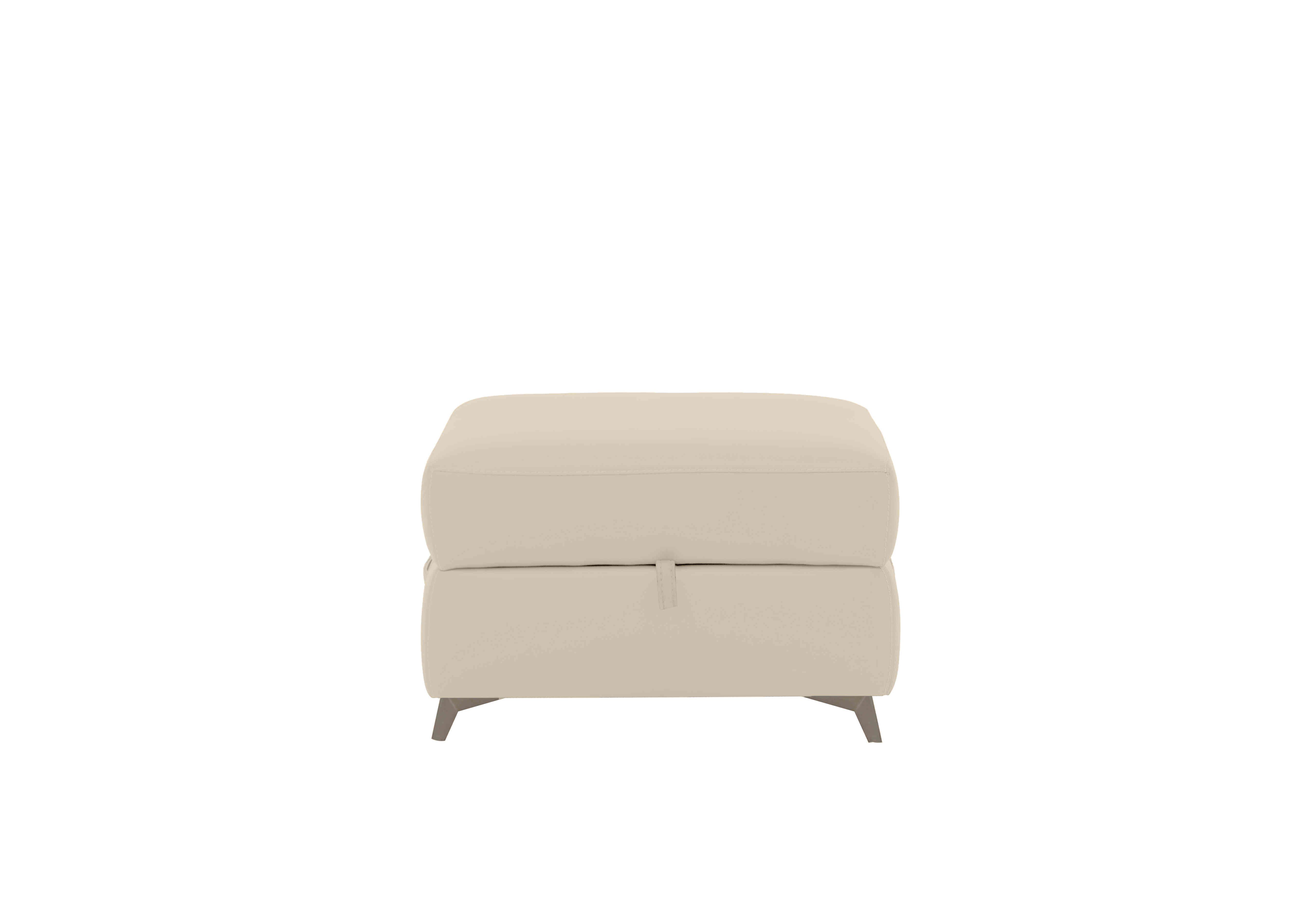 Missouri Leather Storage Footstool in Bv-862c Bisque on Furniture Village