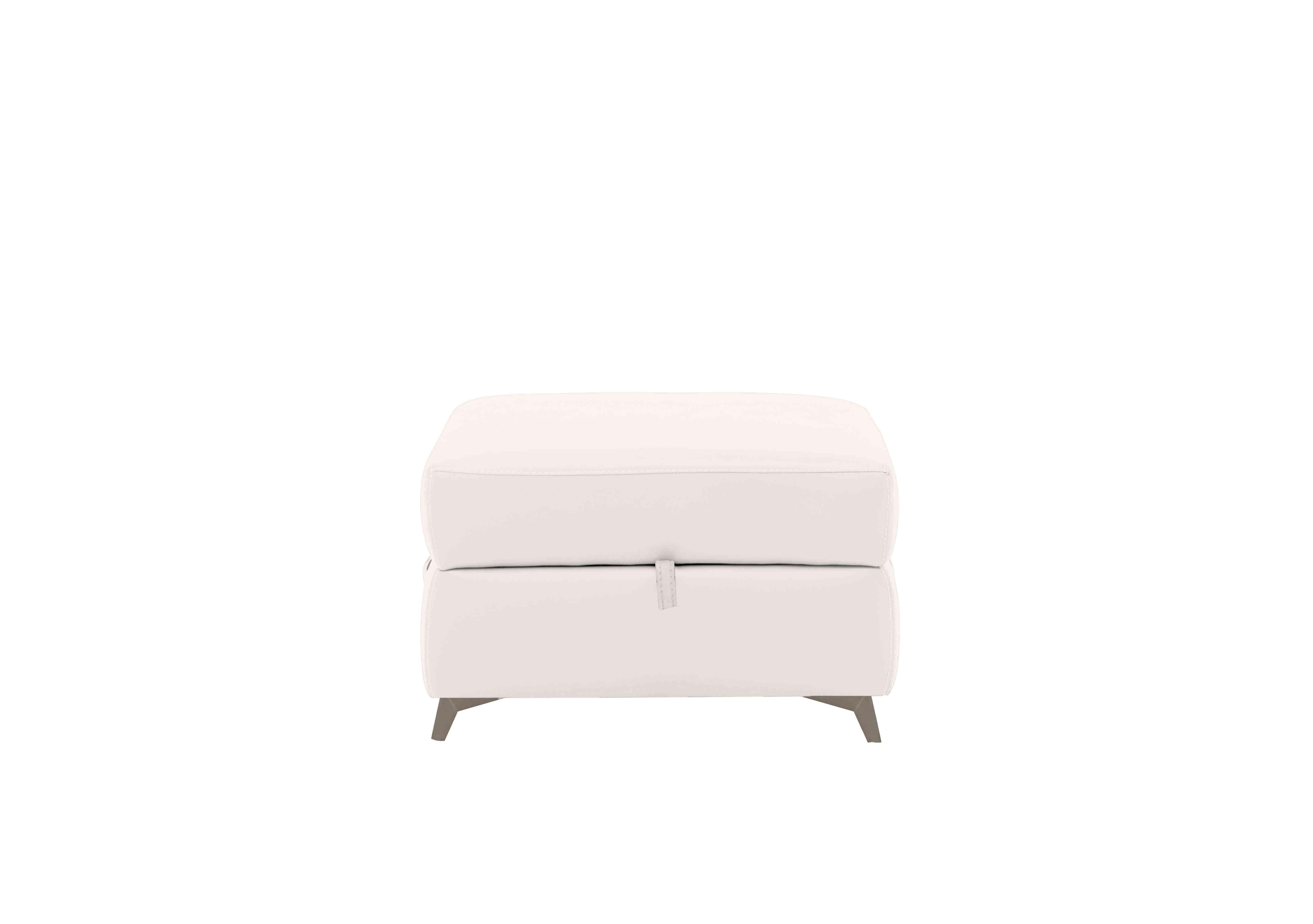 Missouri Leather Storage Footstool in Nc-744d Star White on Furniture Village