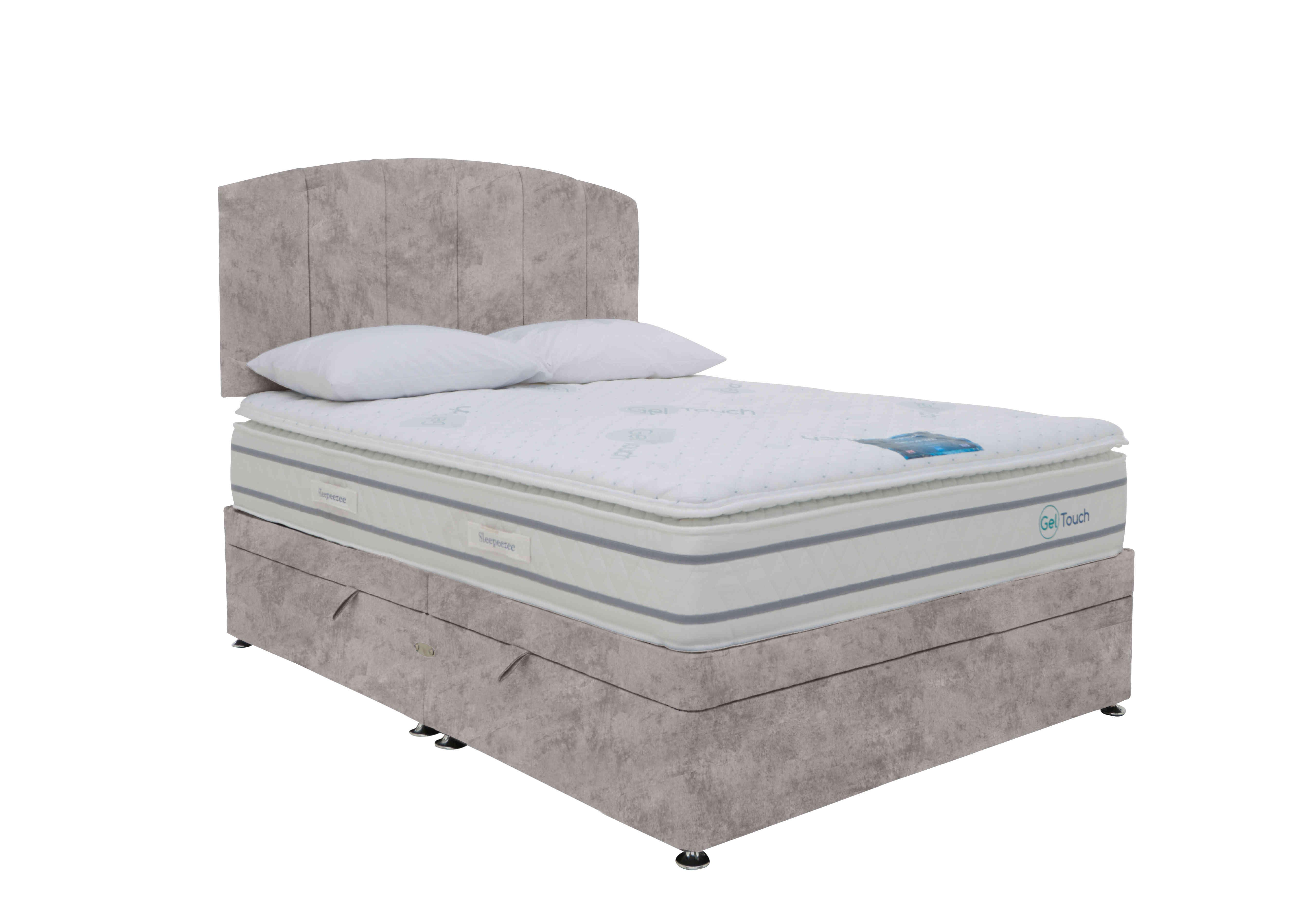 GelTouch 3000 Side-lift Ottoman Divan Set in Daytona Silver on Furniture Village