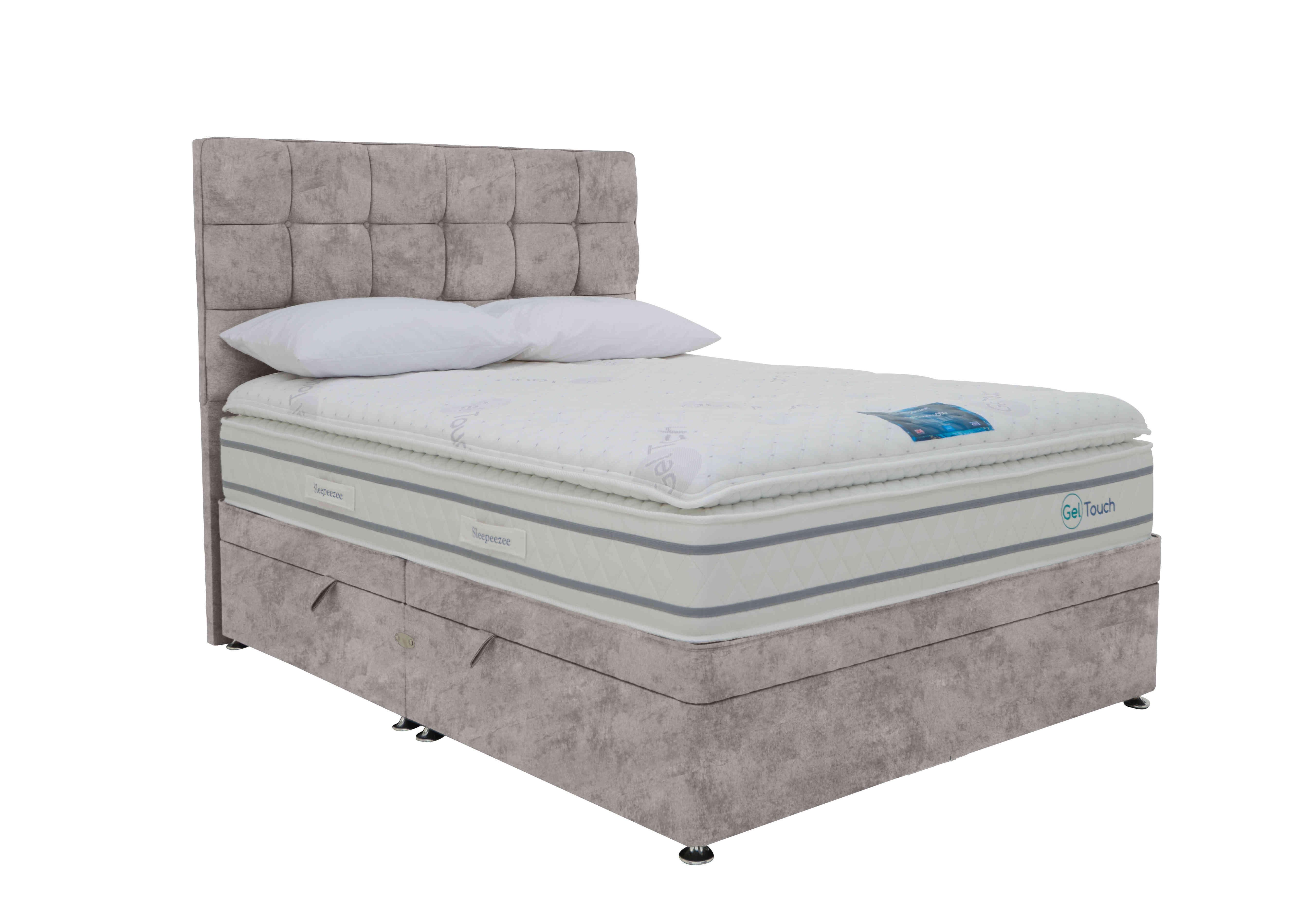 Geltouch 4000 Side Lift Ottoman Divan Set in Daytona Silver on Furniture Village